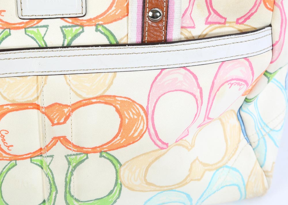 Coach Signature Scribble Hampton Tote and Wallet