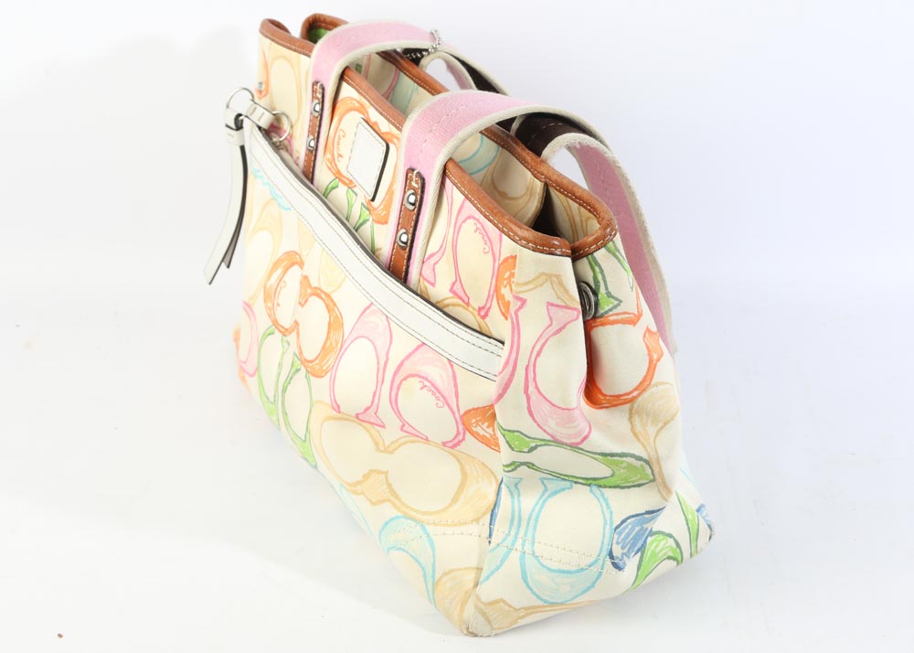 Coach Signature Scribble Hampton Tote and Wallet