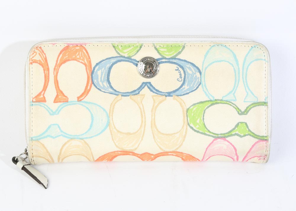 Coach Signature Scribble Hampton Tote and Wallet