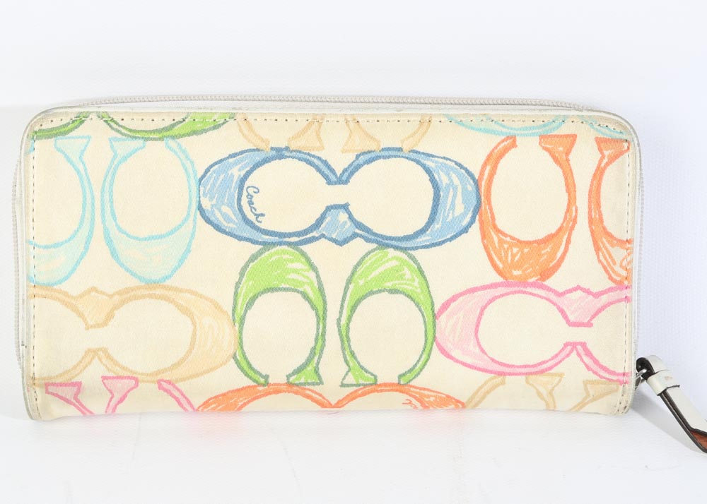 Coach Signature Scribble Hampton Tote and Wallet