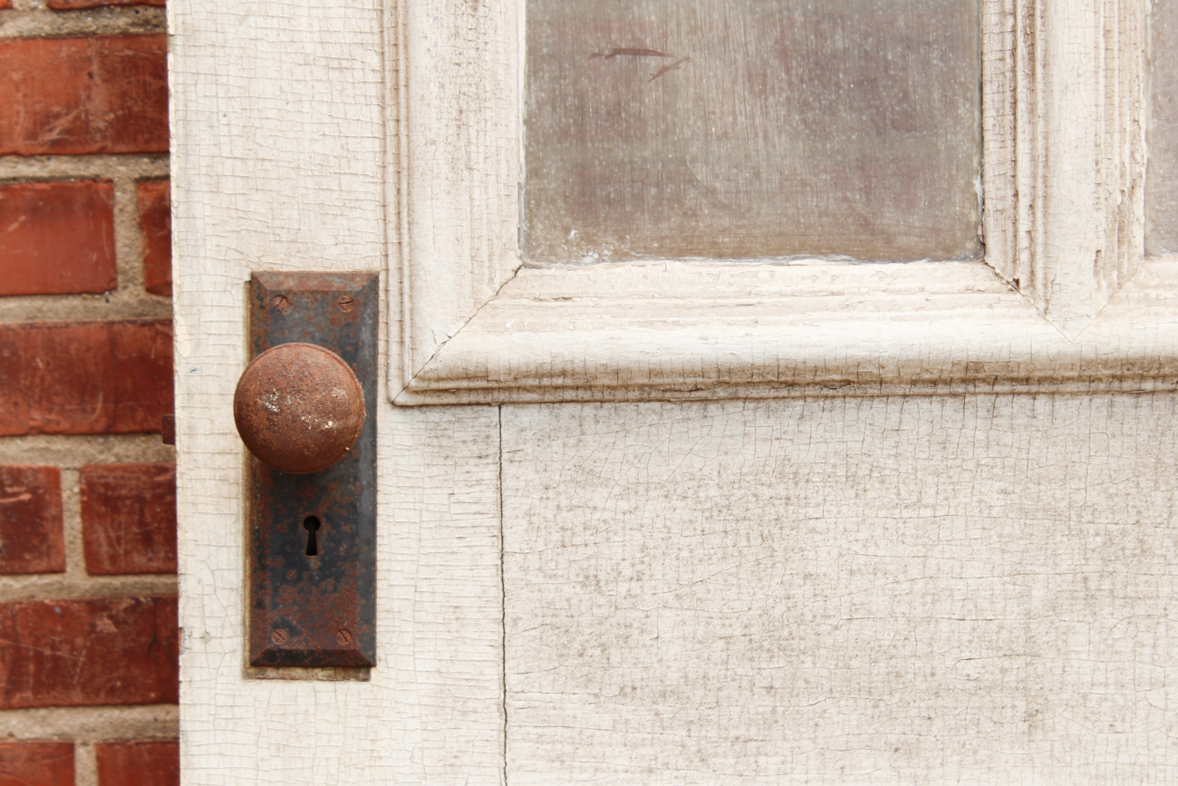 Antique Door With Glass Panes