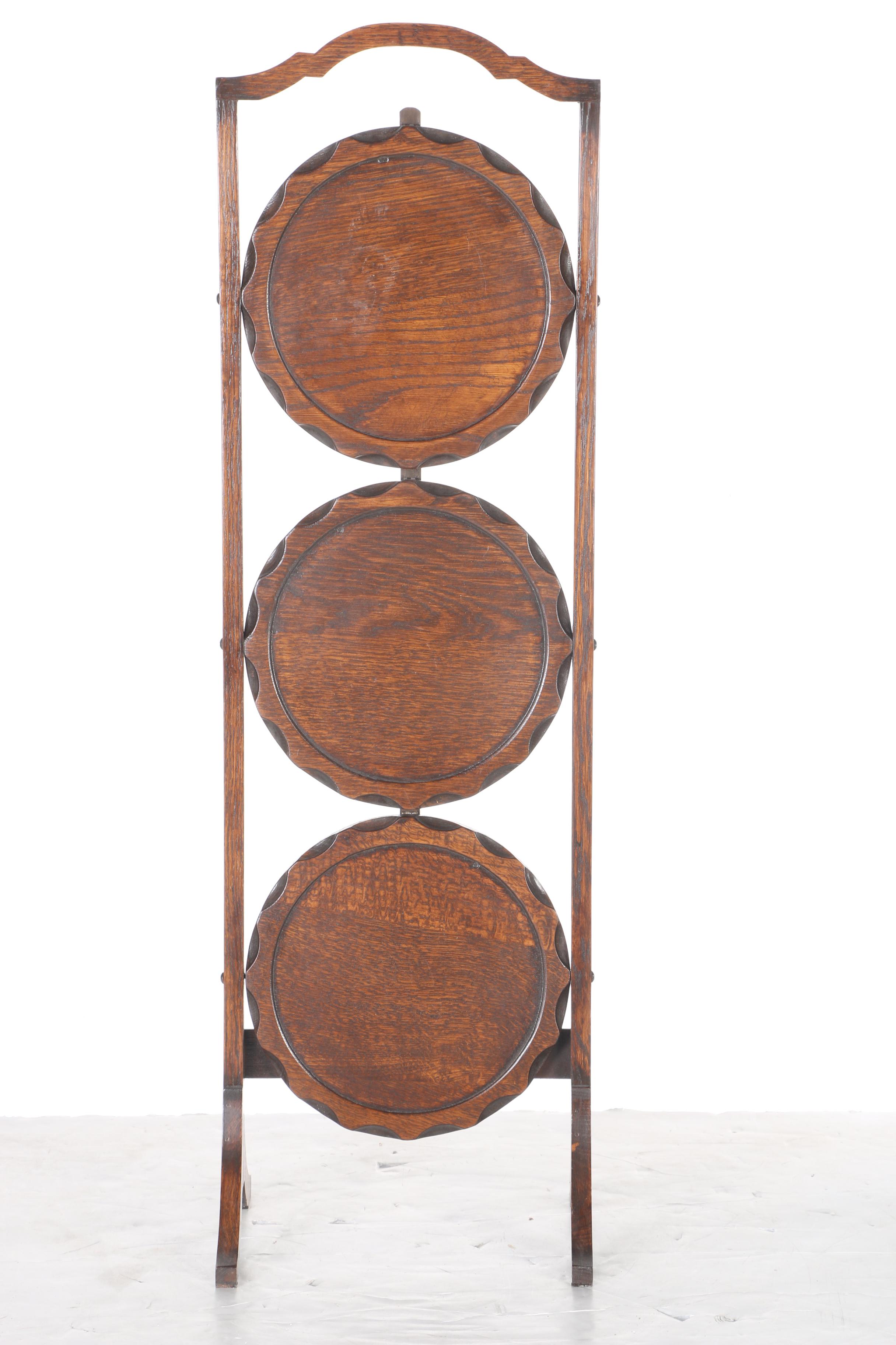 Folding Wooden Three Shelf Rack