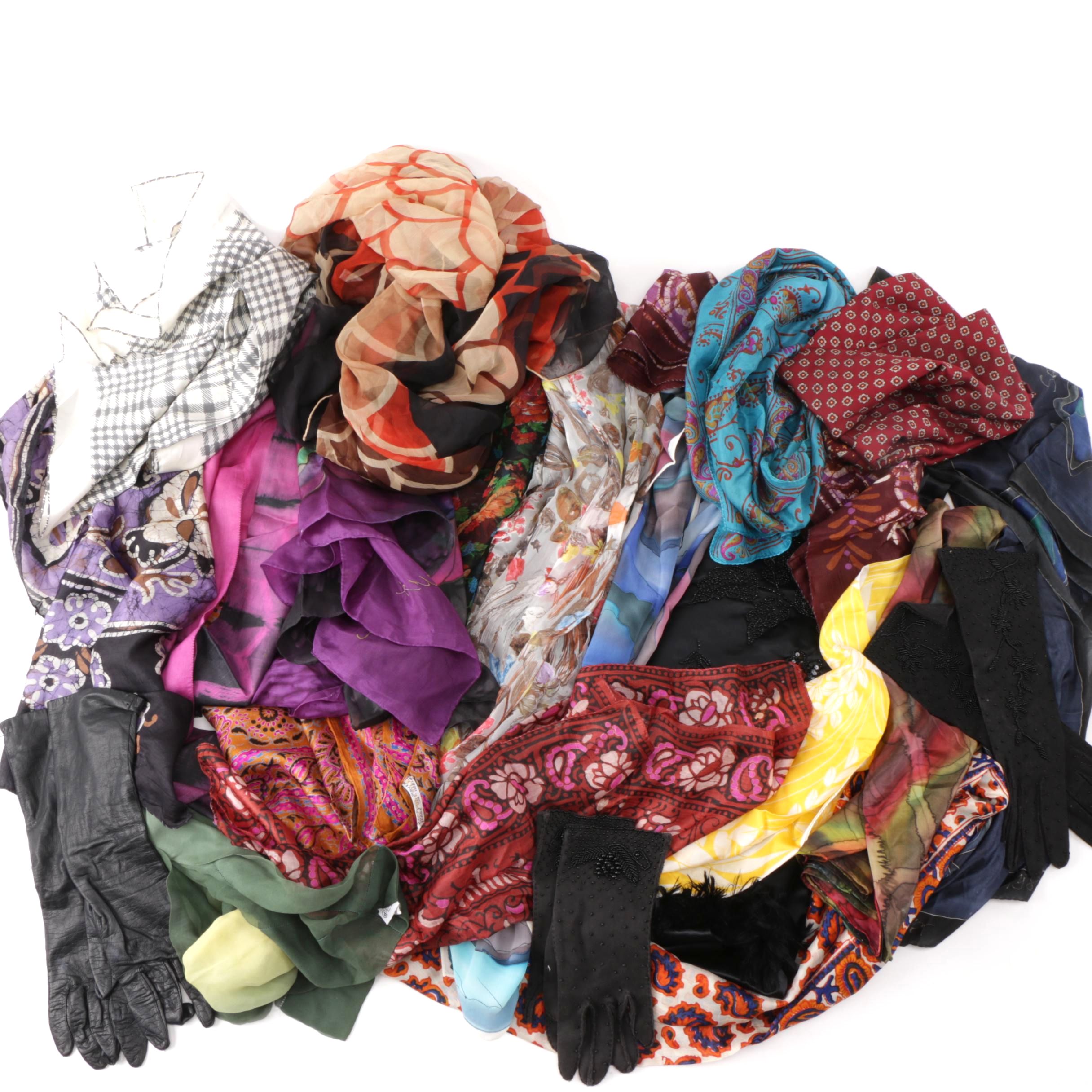Collection of Scarves and Gloves