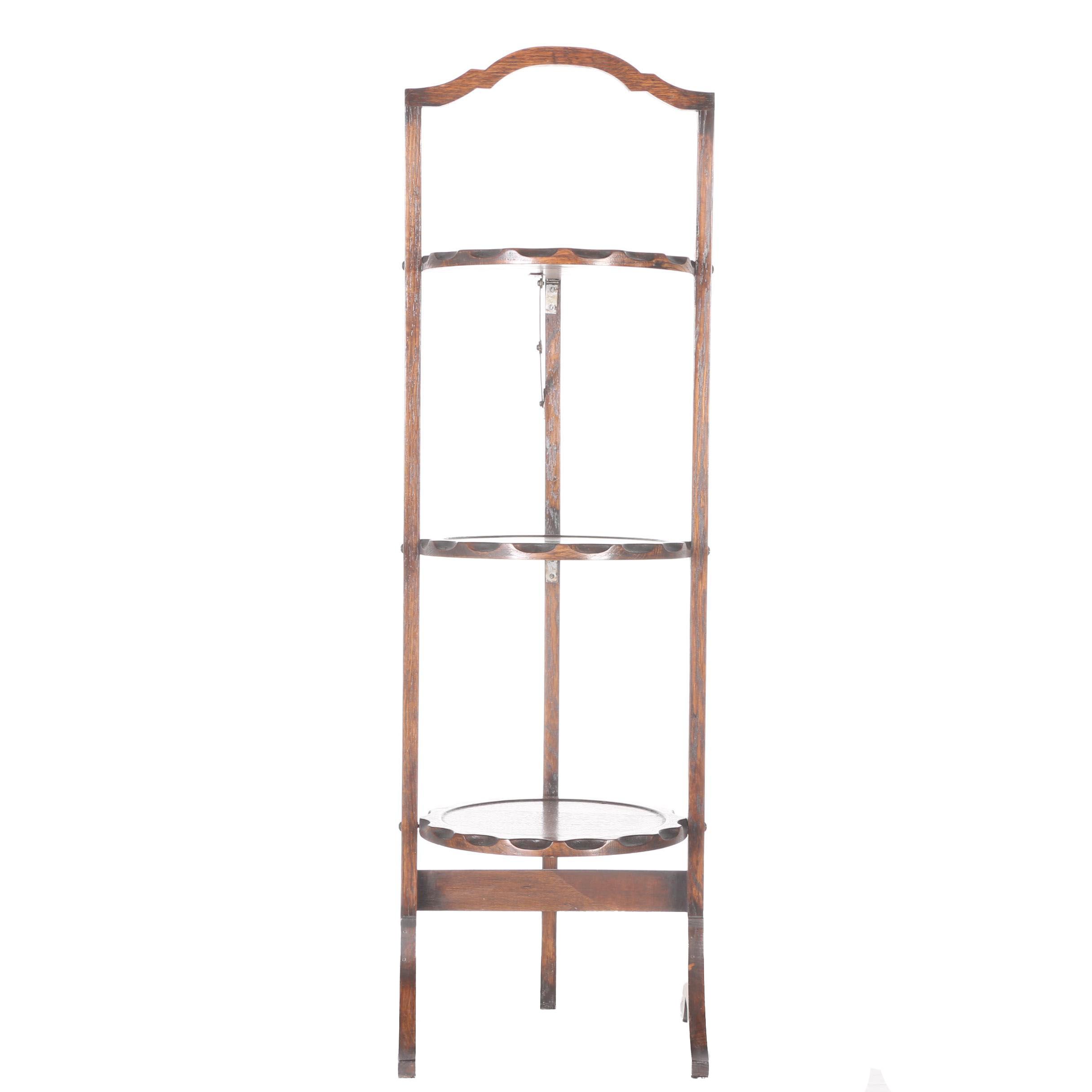 Folding Wooden Three Shelf Rack