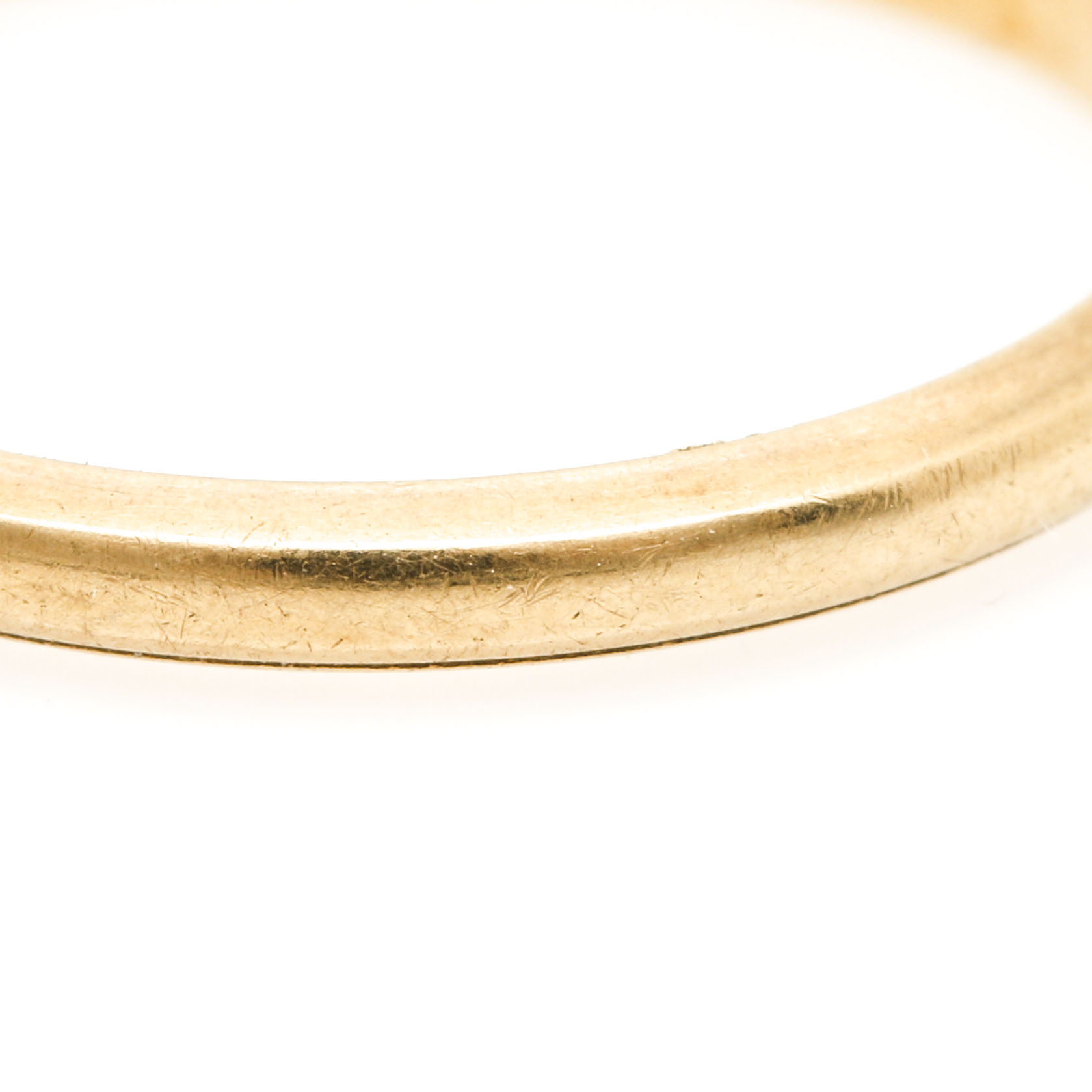 Orange Blossom 14K White Gold Wedding Band and 14K Yellow Gold Band