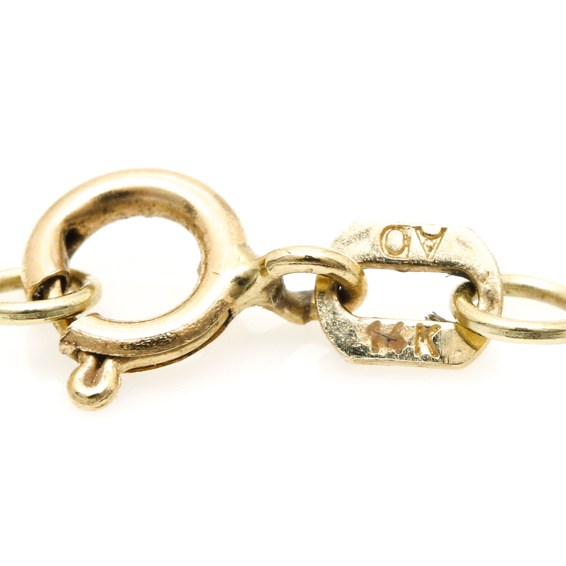 14K Yellow Gold Alternating Cylinder and Round Bead Chain