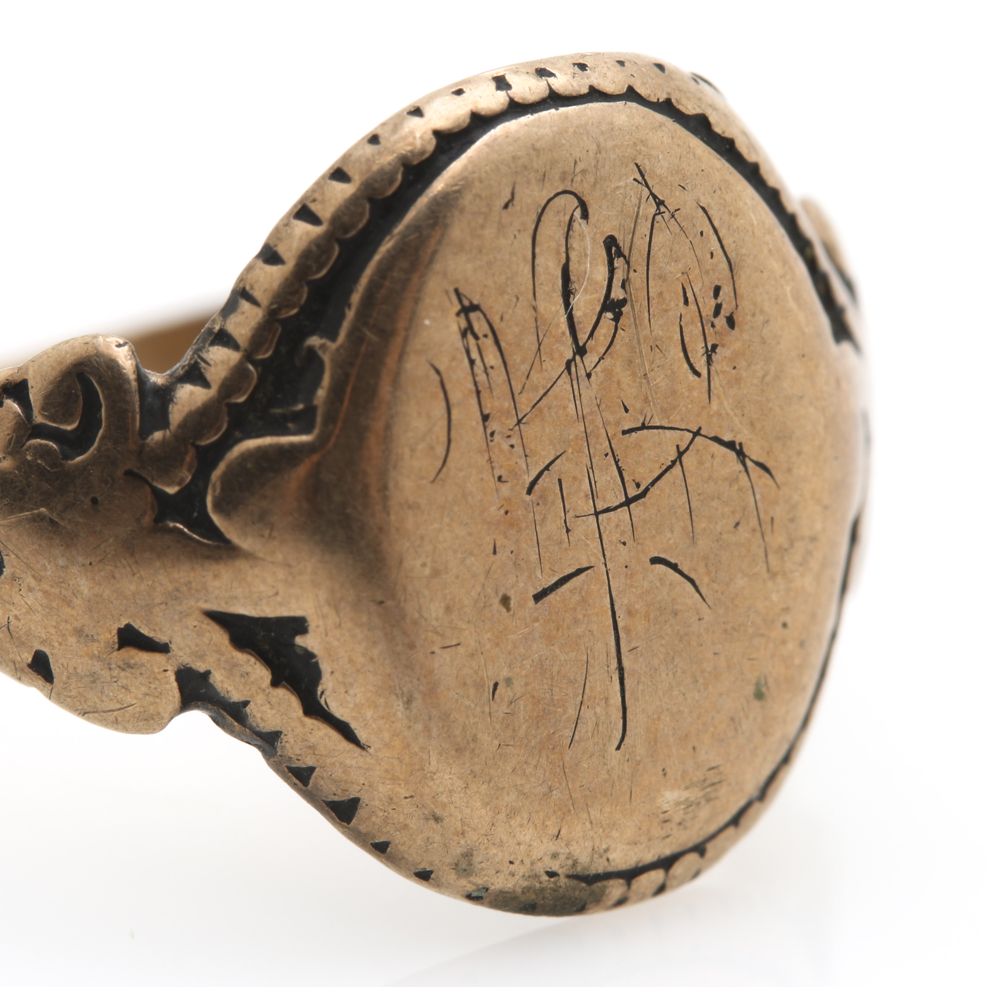 9K Yellow Gold Garnet and Glass Doublet Rings