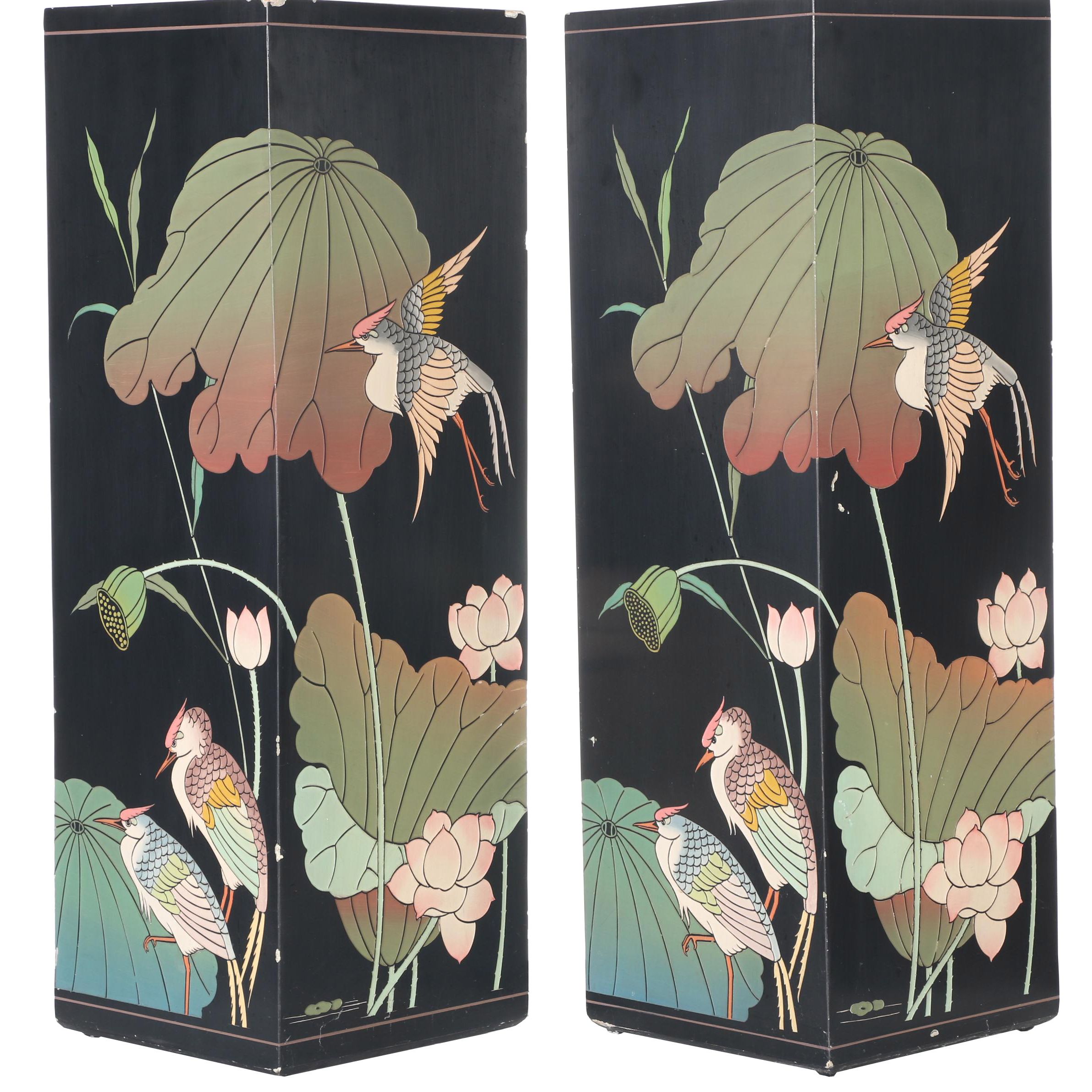 Two Chinese Decorative Columns