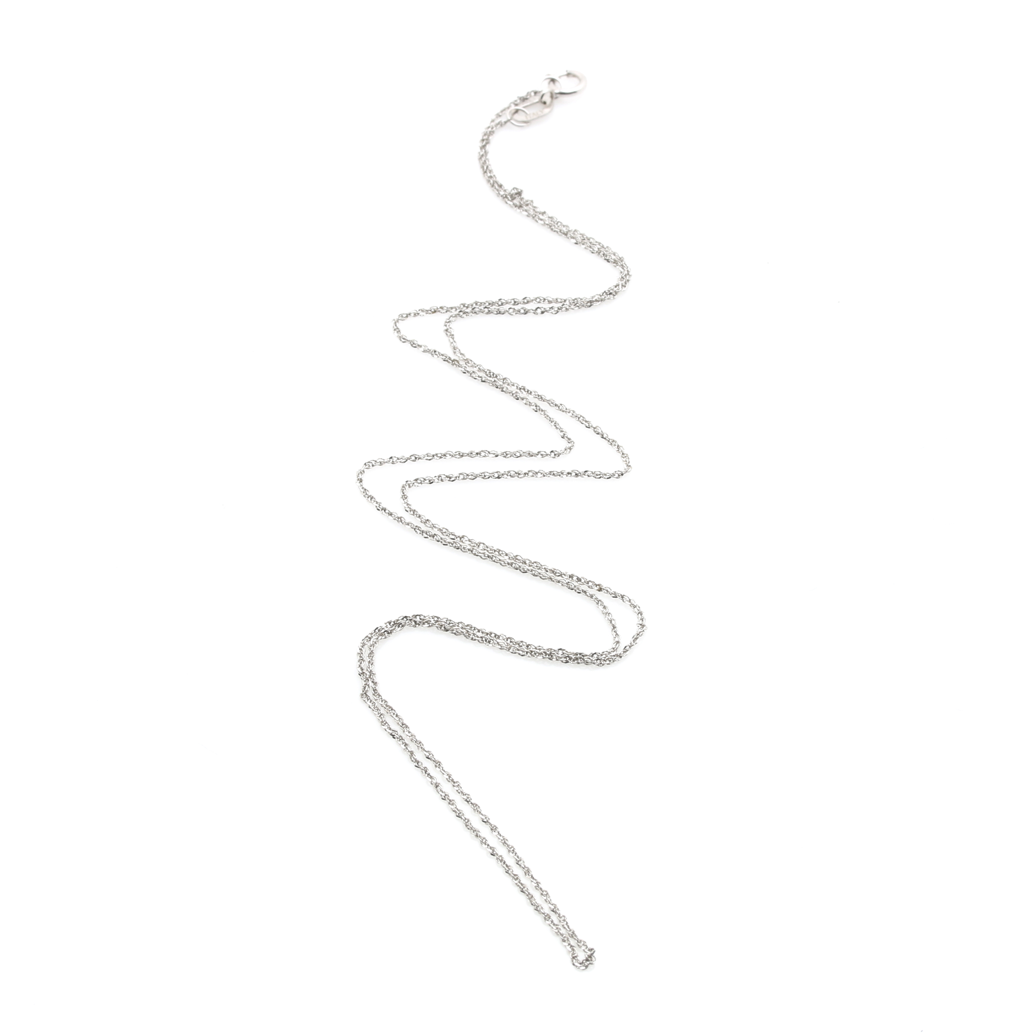 14K White Gold Wheat Chain Necklace