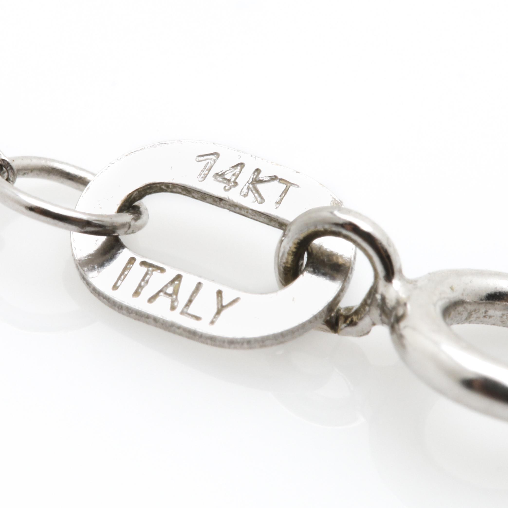 14K White Gold Wheat Chain Necklace