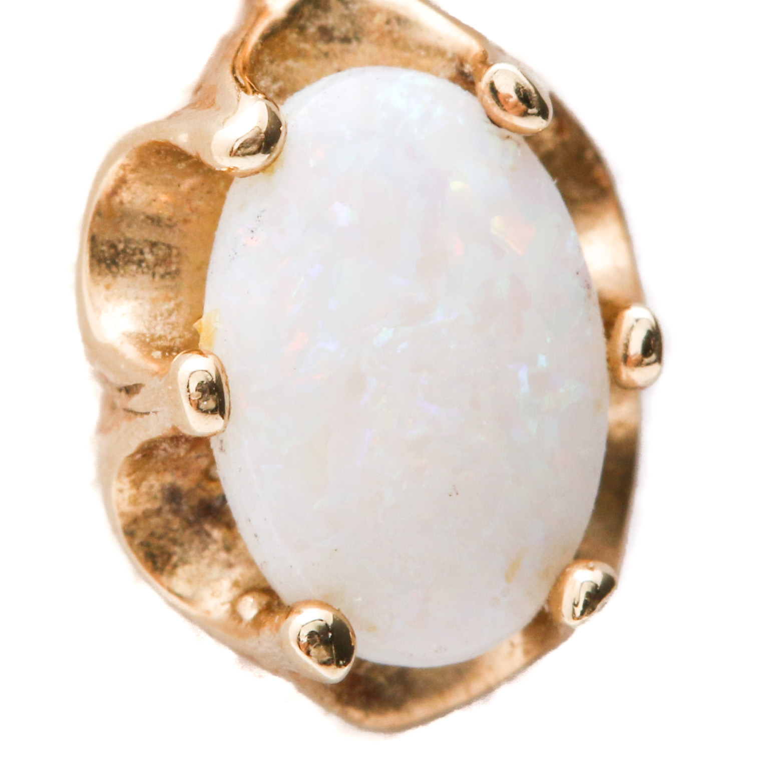 10K Yellow Gold Opal Necklace