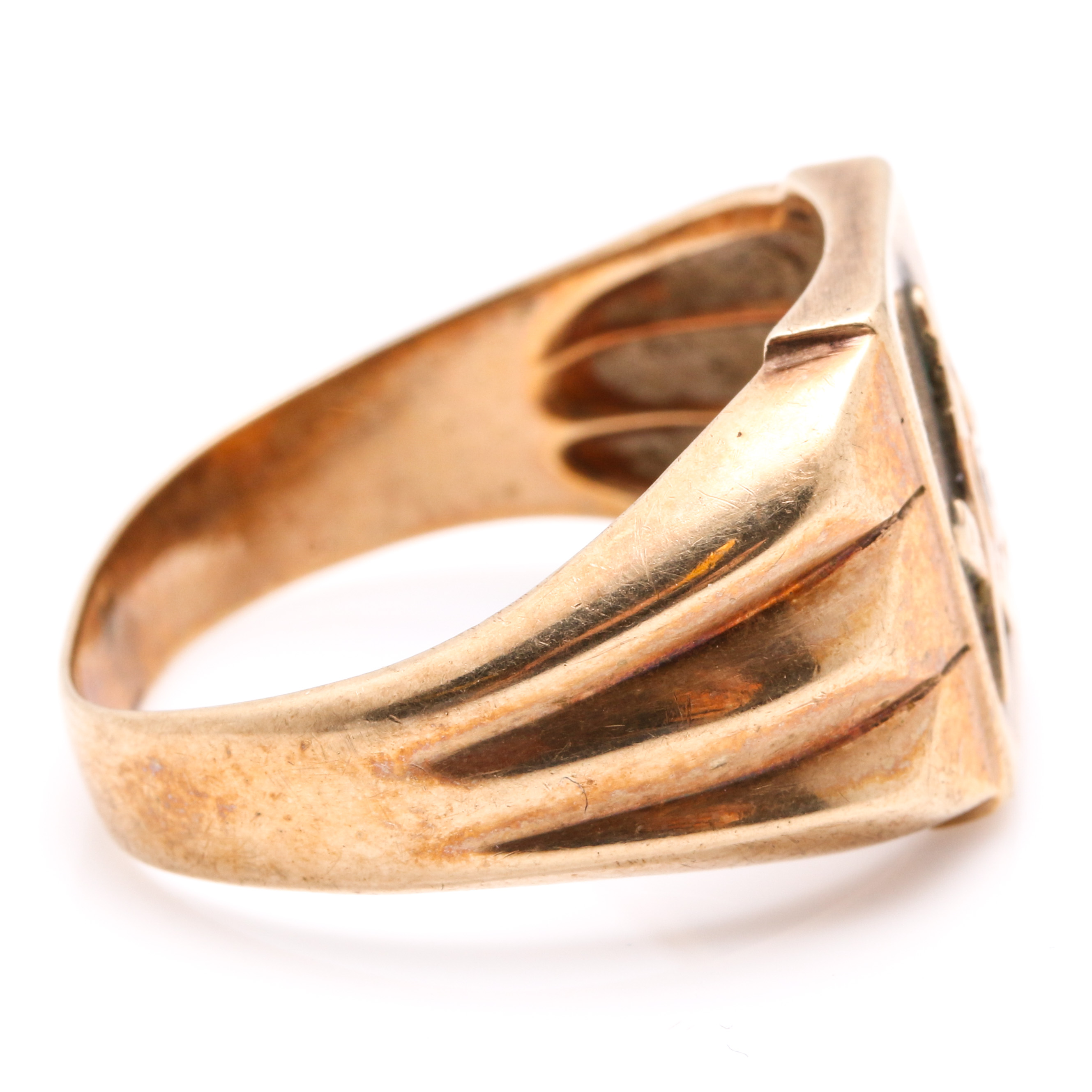 10K Yellow Gold Masonic Signet Ring