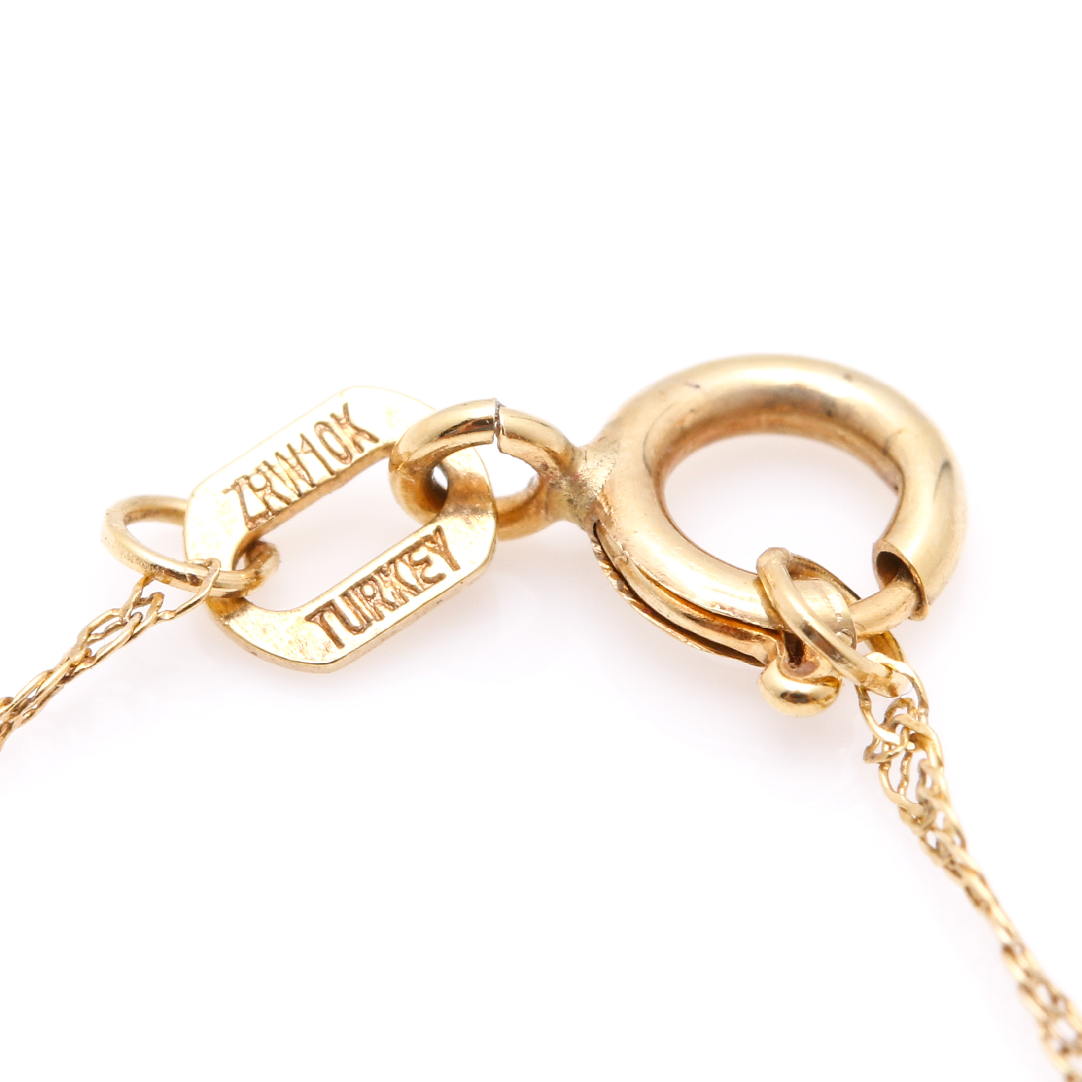 10K Two Tone Gold Diamond Pendant Necklace