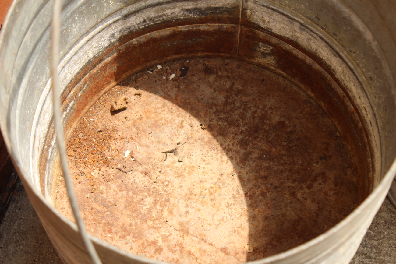 Three Galvanized Aluminum Trash Bins