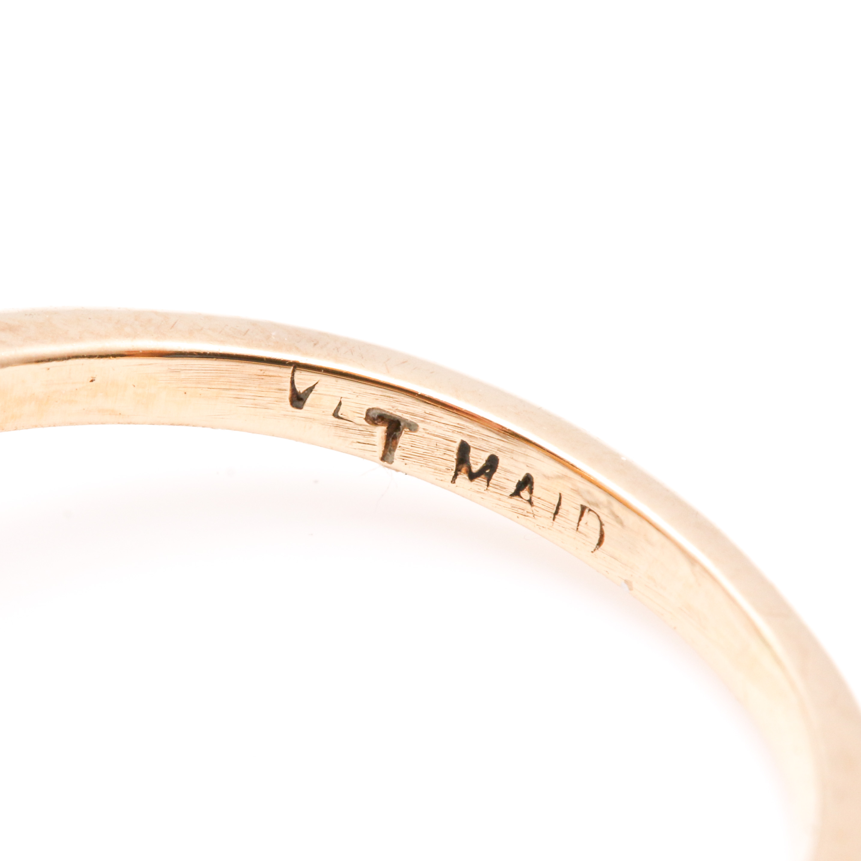 10K Yellow Gold Cultured Pearl and Hematite Ring