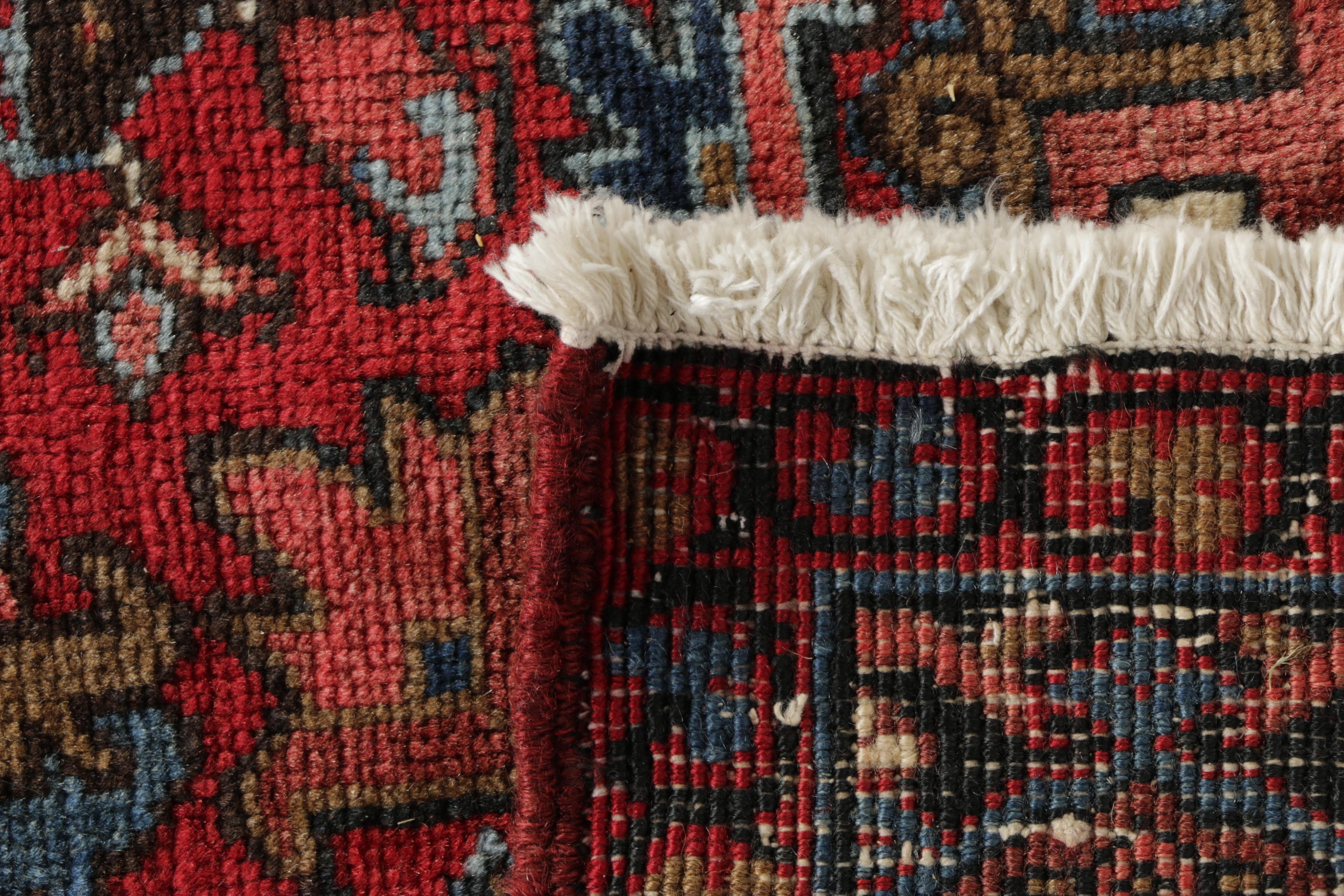 Hand-Knotted Persian Heriz Wool Area Rug