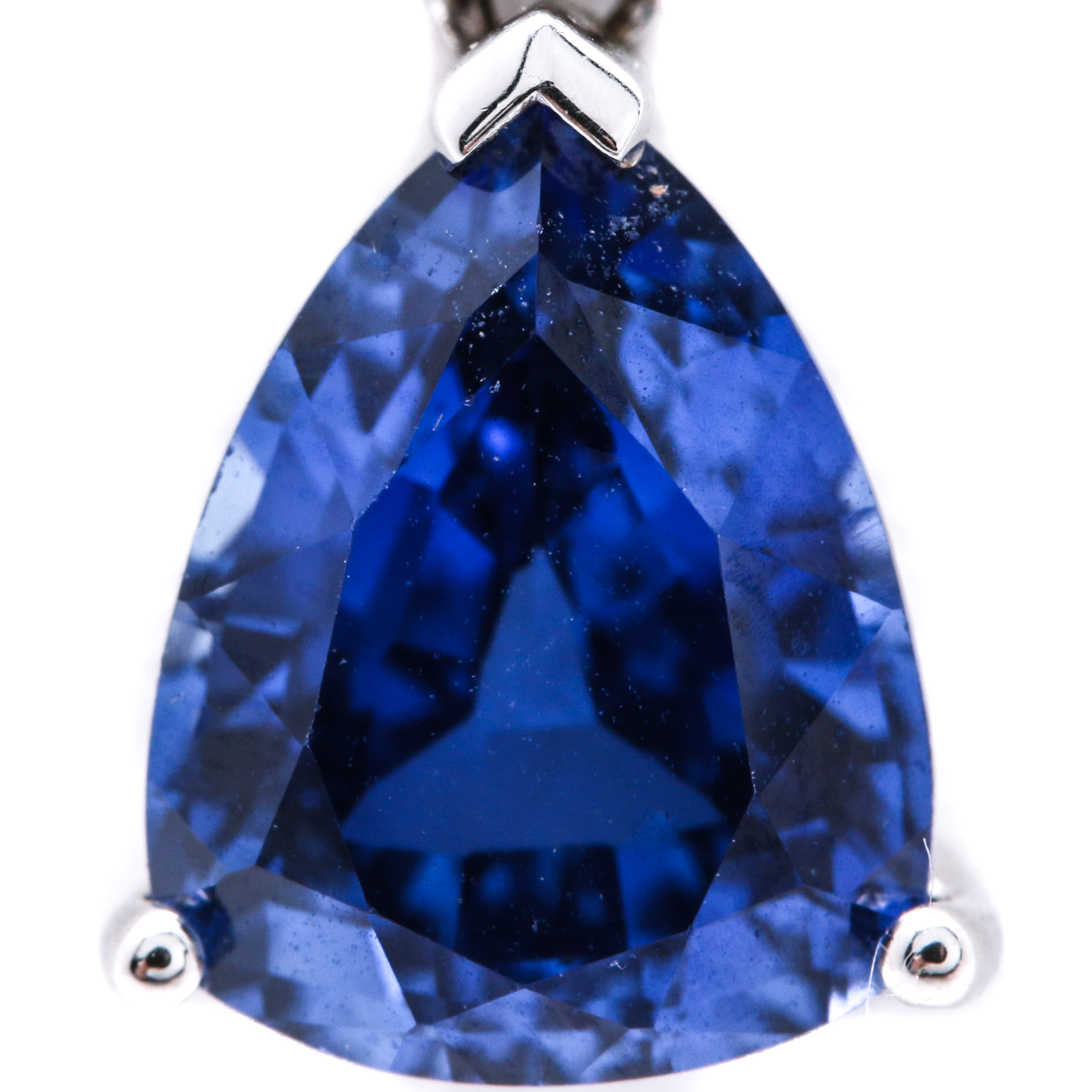 14K White Gold Sapphire and Diamond Necklace