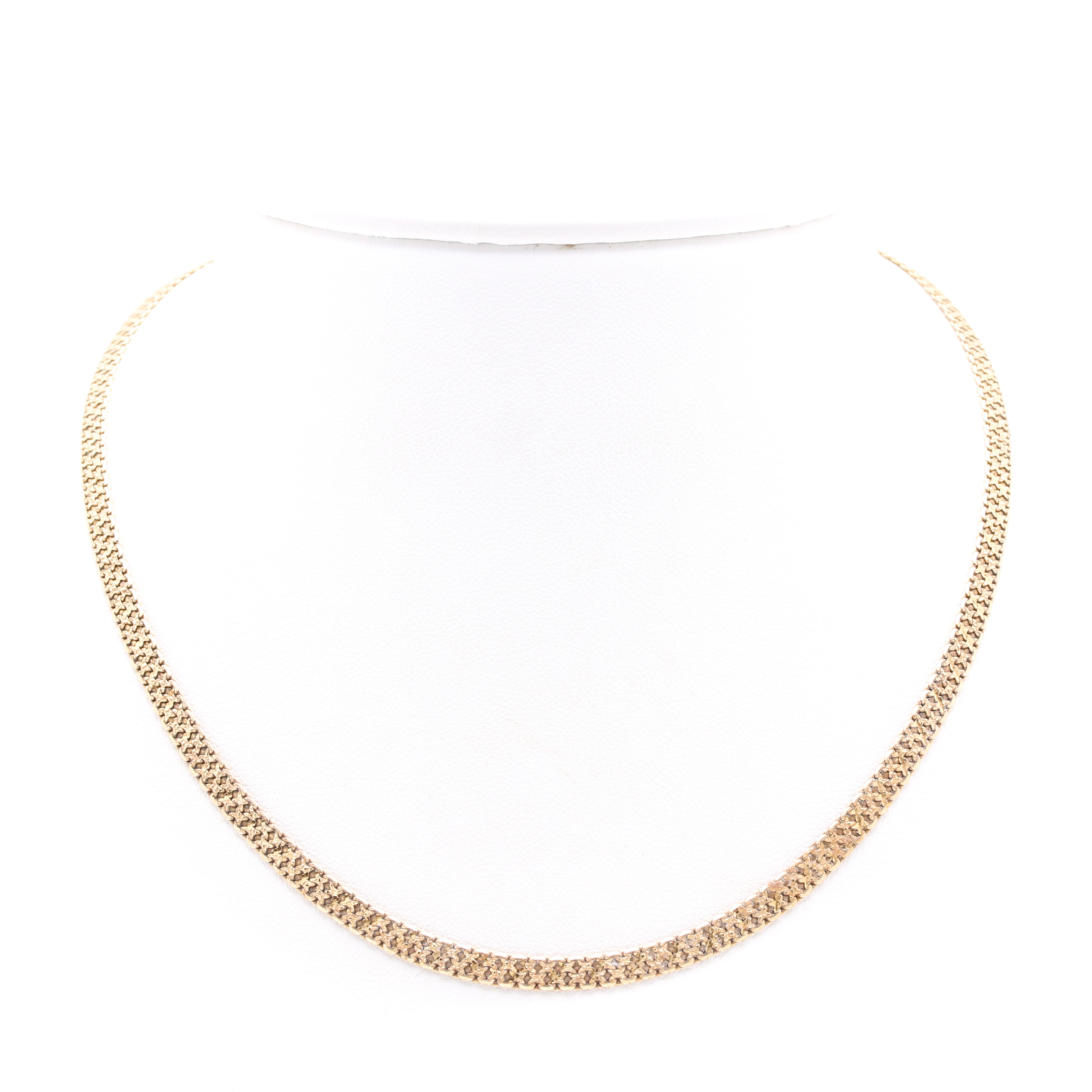 14K Yellow Gold Fancy Woven Link Necklace