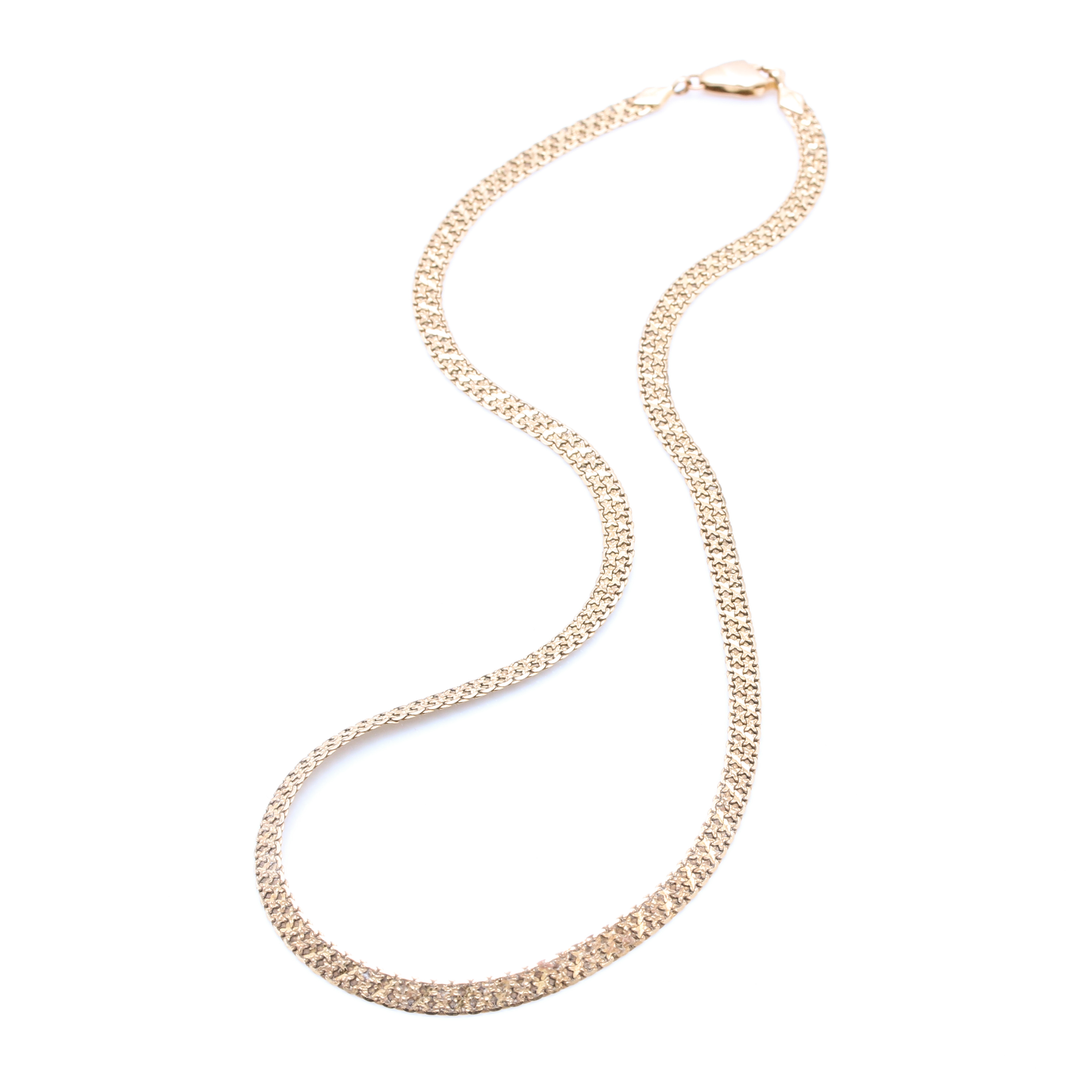 14K Yellow Gold Fancy Woven Link Necklace