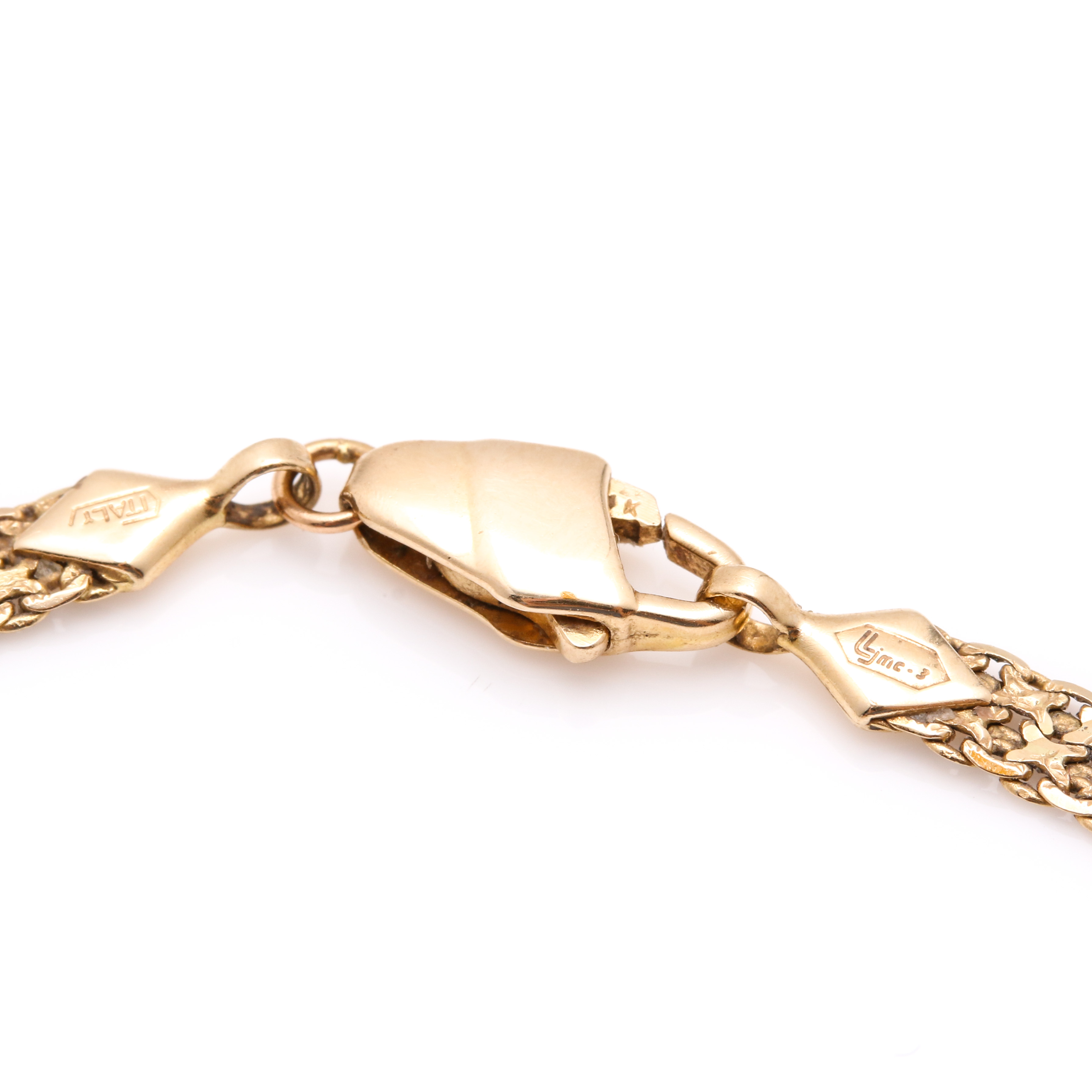 14K Yellow Gold Fancy Woven Link Necklace