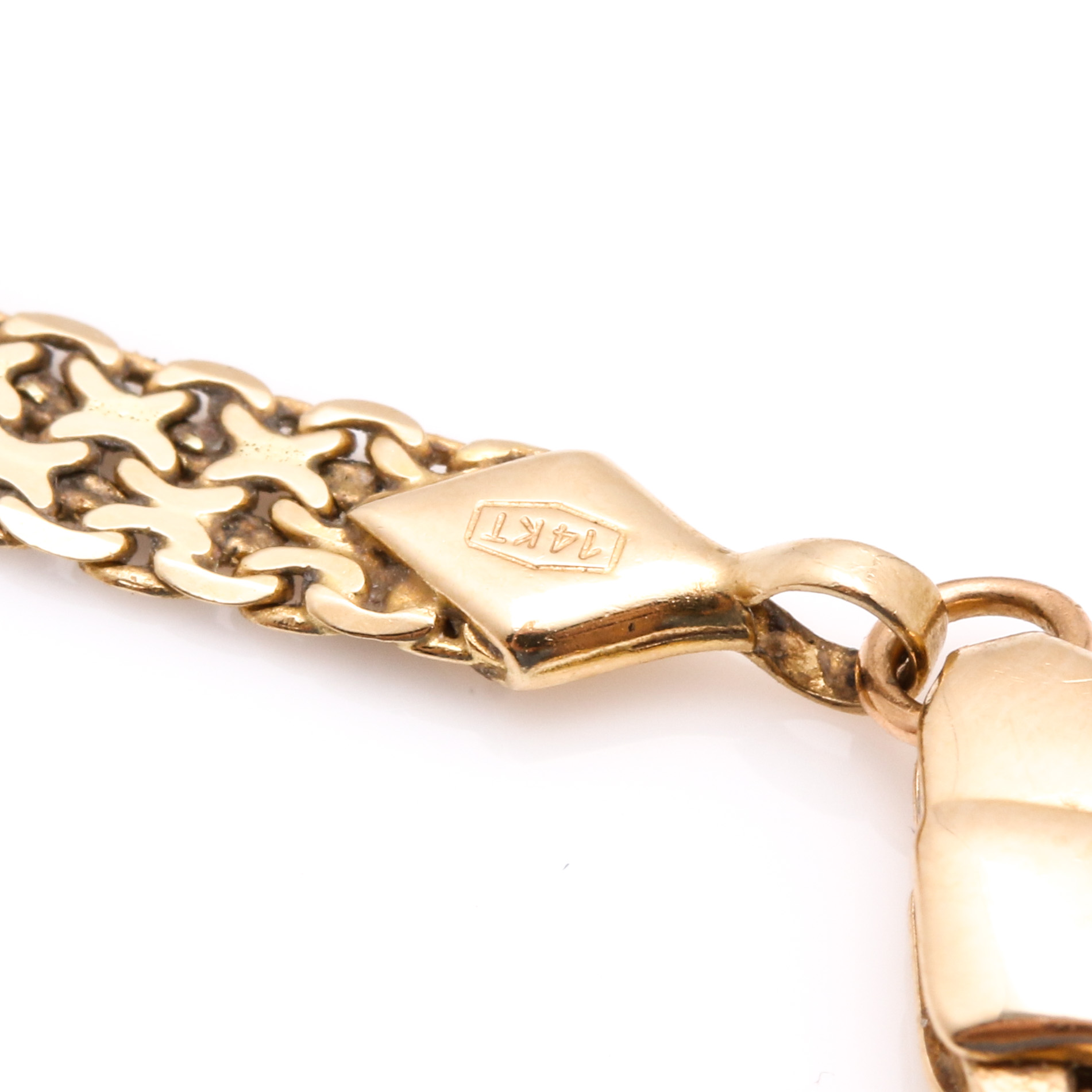 14K Yellow Gold Fancy Woven Link Necklace