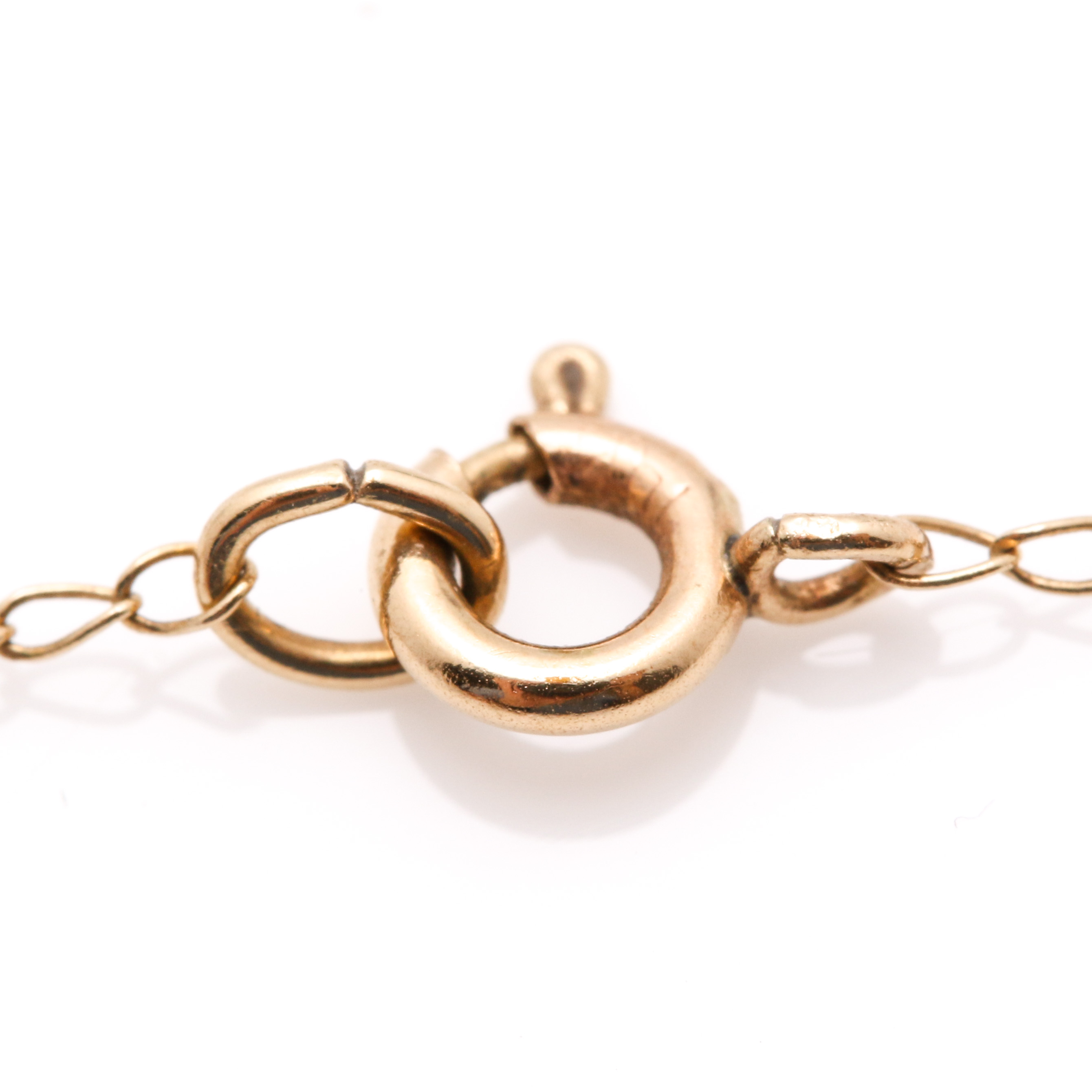 14K Yellow Gold Necklace With Bell Charm and Diamond Clapper