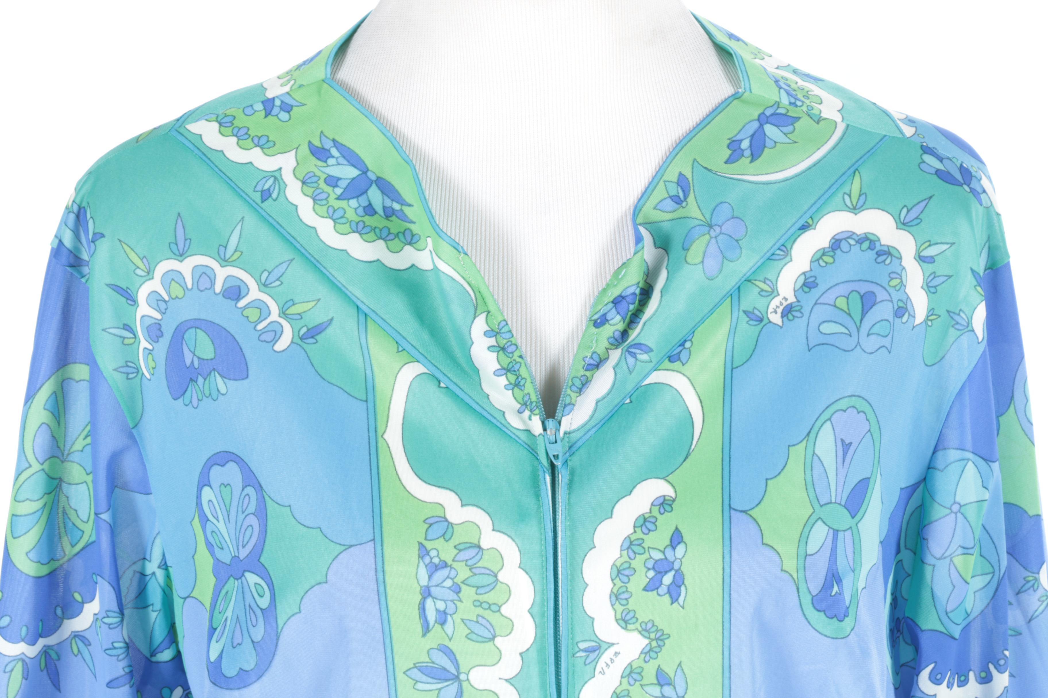 Vintage Emilio Pucci For Formfit Rogers Zip Front Robe