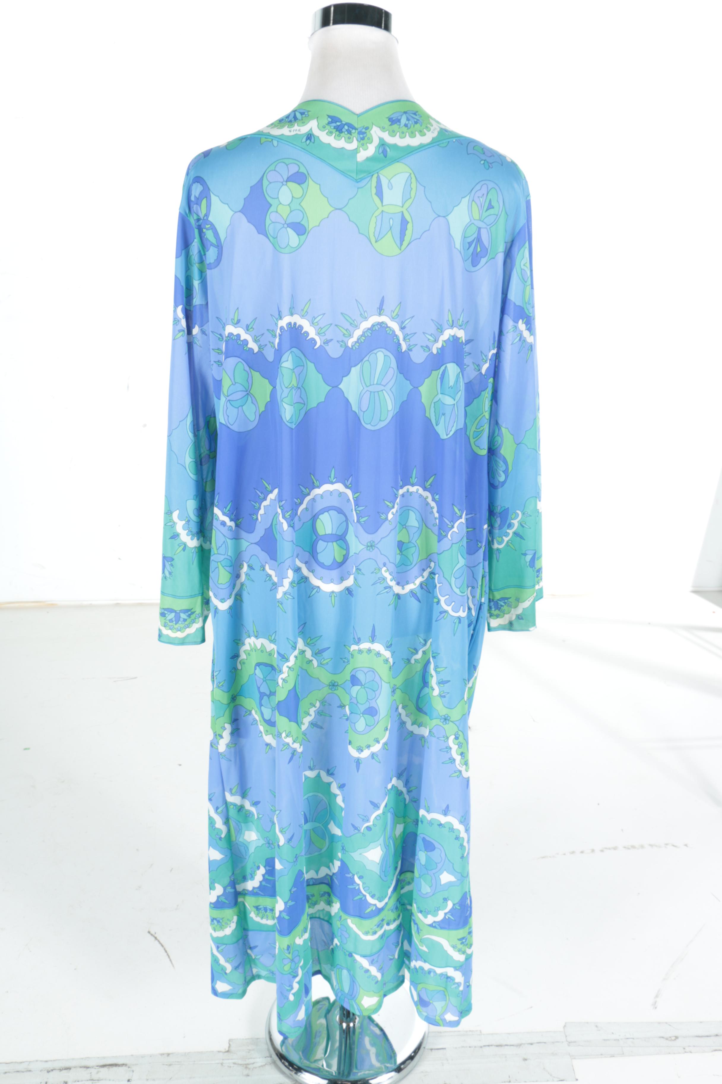 Vintage Emilio Pucci For Formfit Rogers Zip Front Robe