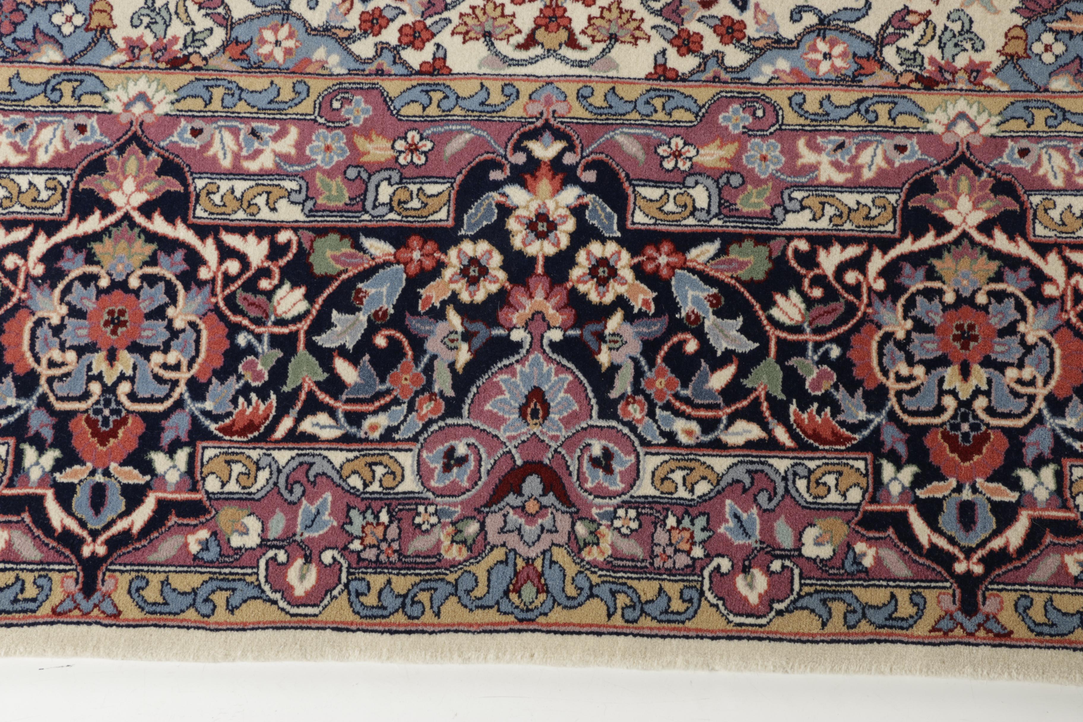 Hand-Knotted Persian Isfahan Area Rug
