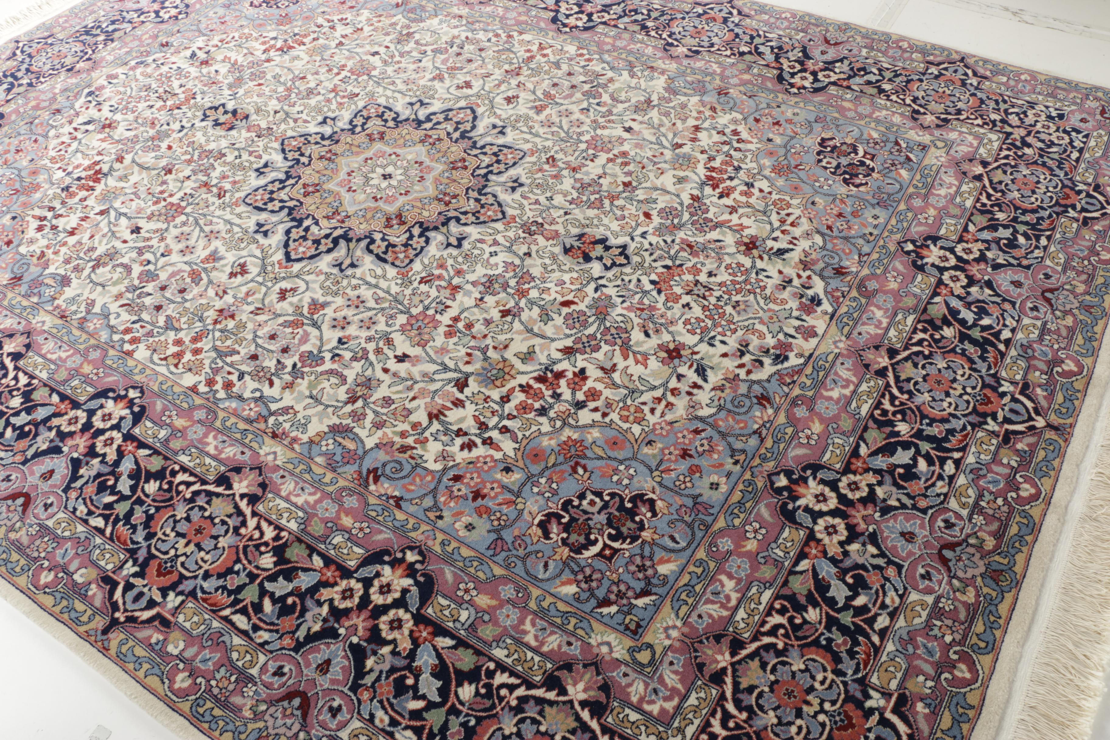Hand-Knotted Persian Isfahan Area Rug