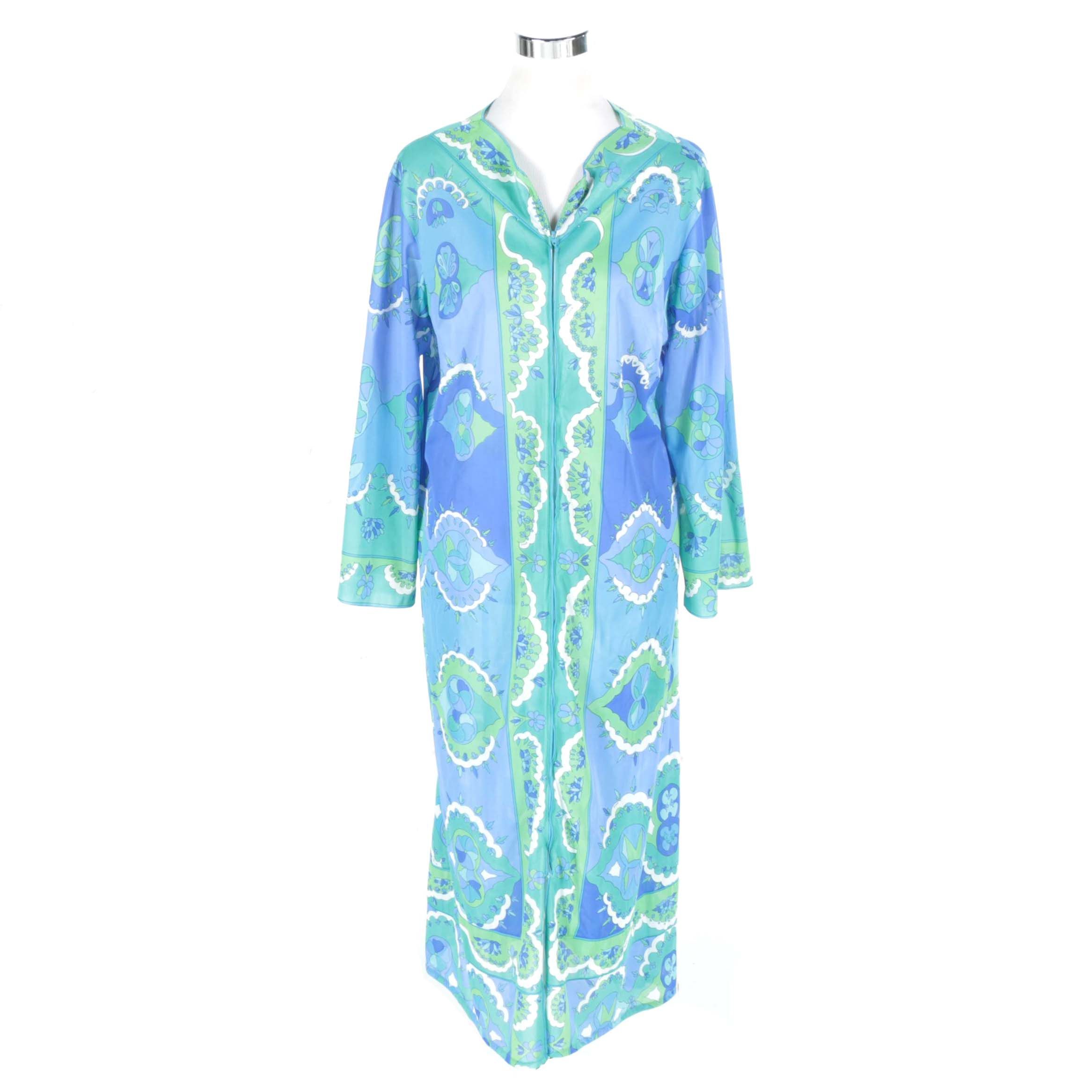 Vintage Emilio Pucci For Formfit Rogers Zip Front Robe