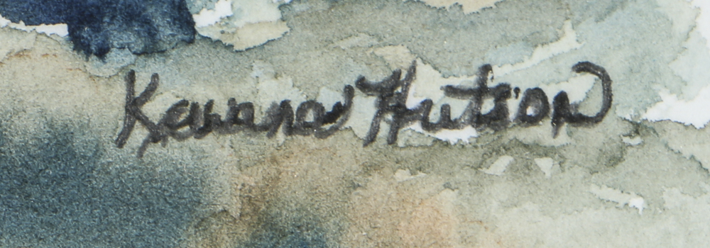 Kawana Hutson Watercolor Painting on Paper Coastal Landscape