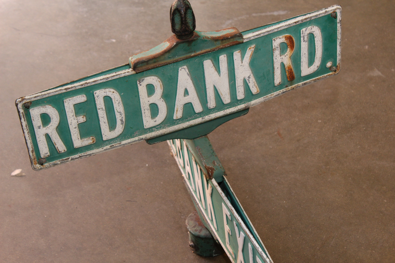 Vintage Cincinnati Intersection Street Signs Old Red Bank Road