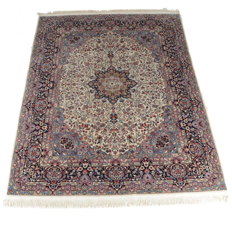 Hand-Knotted Persian Isfahan Area Rug