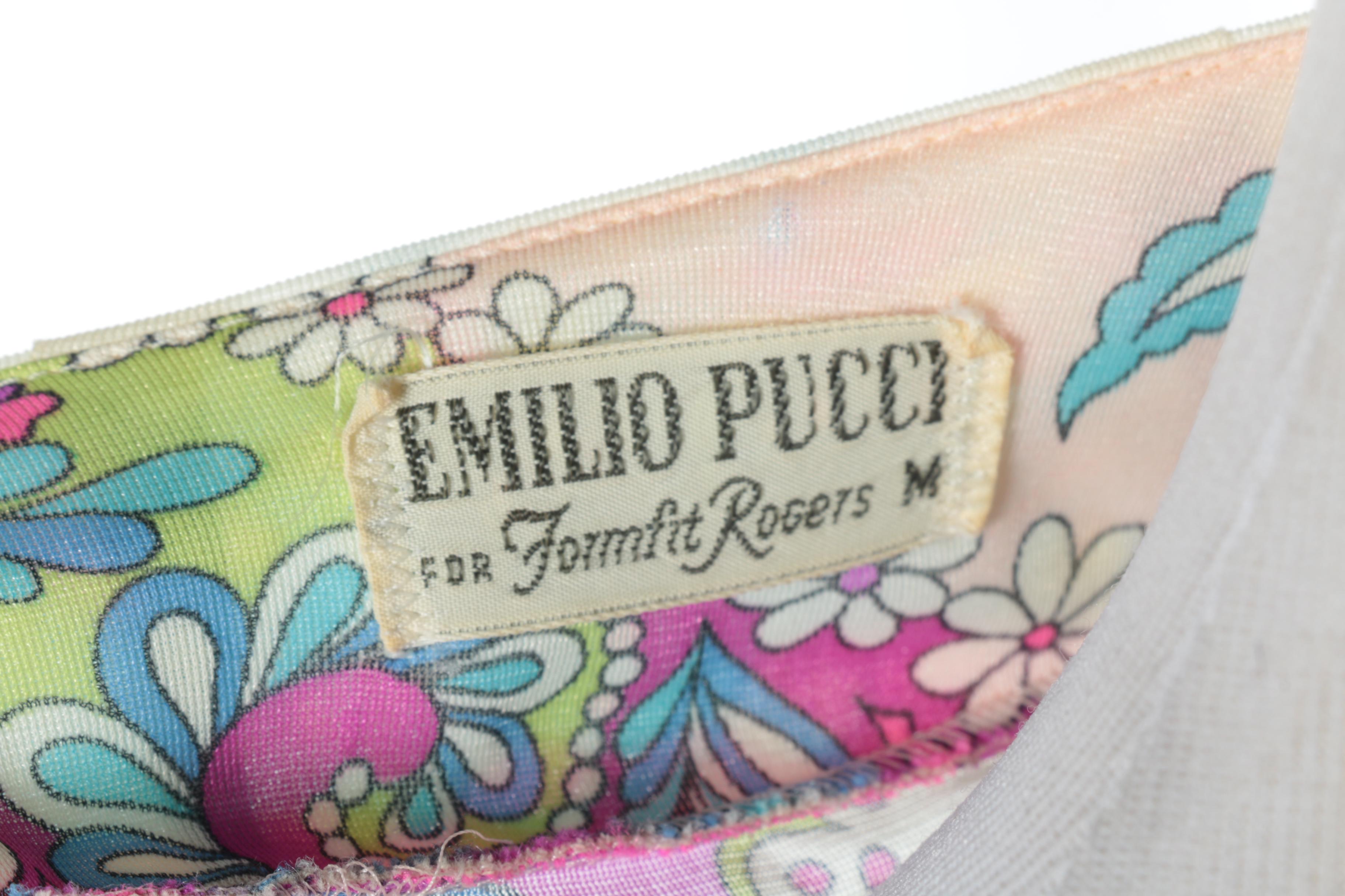 Vintage Emilio Pucci For Formfit Rogers Drawstring Robe