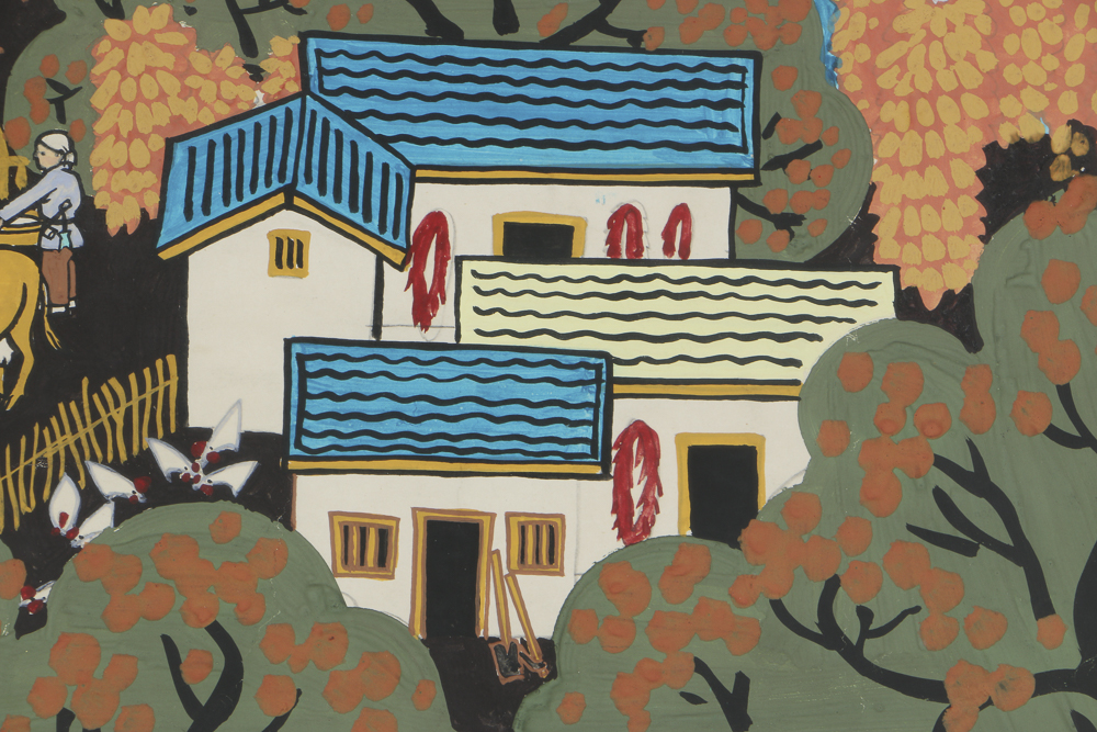 Signed Chinese Gouache Painting