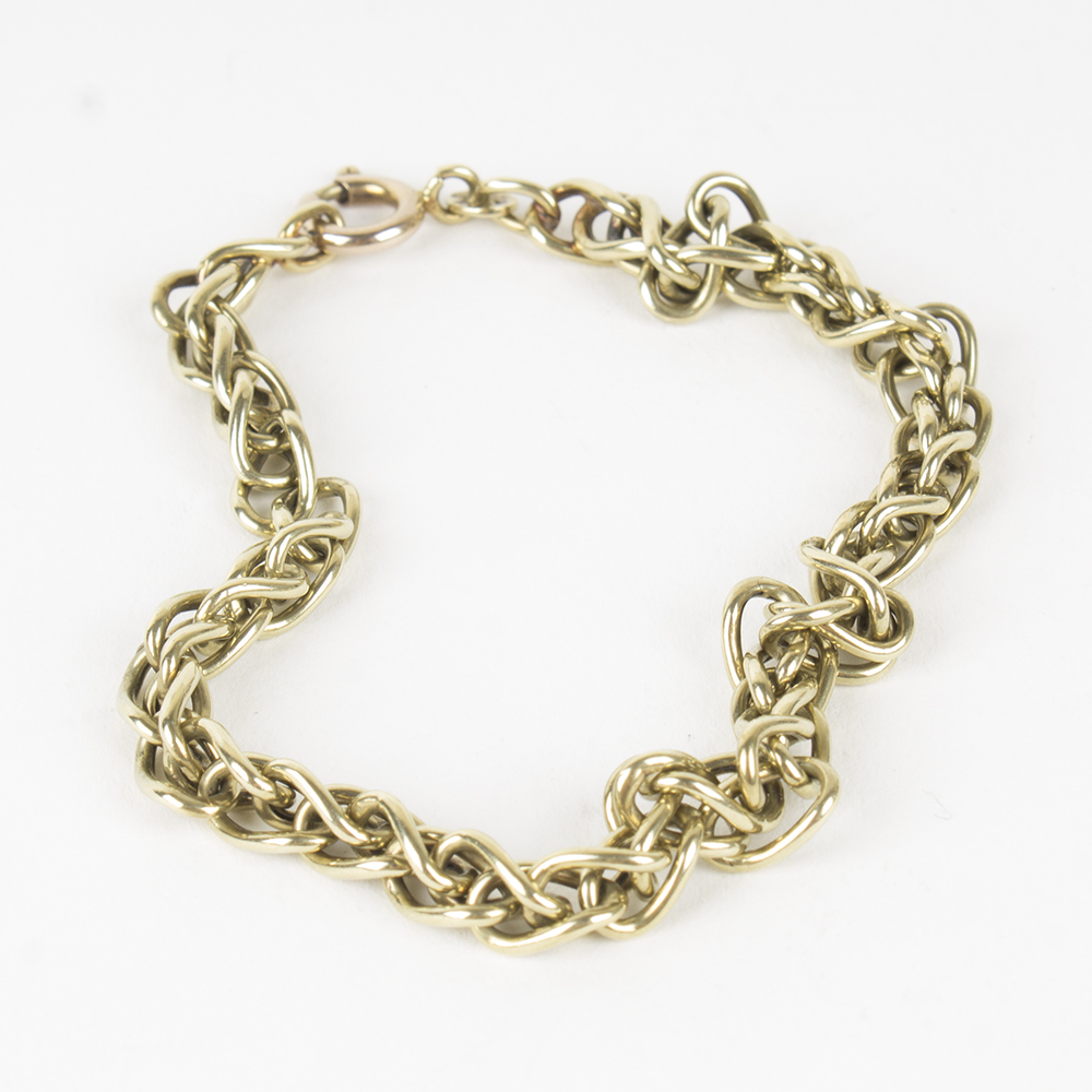 14K Yellow Gold Hookcurb Link Bracelet