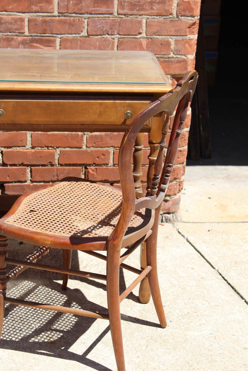 Federal Style Knee Hole Desk with Victorian Chair