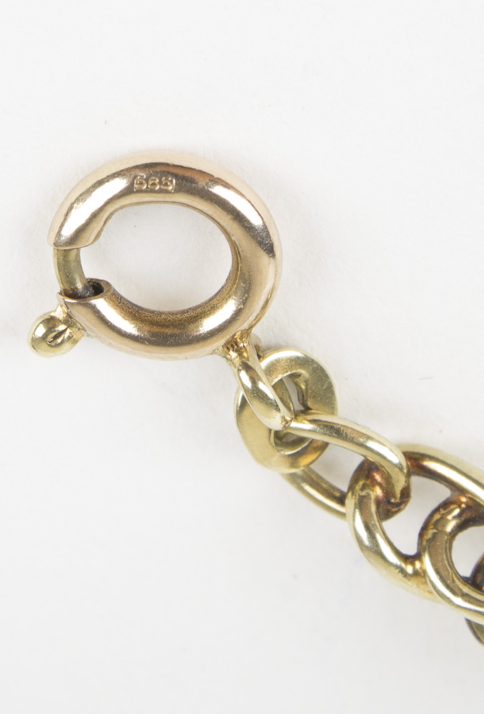 14K Yellow Gold Hookcurb Link Bracelet