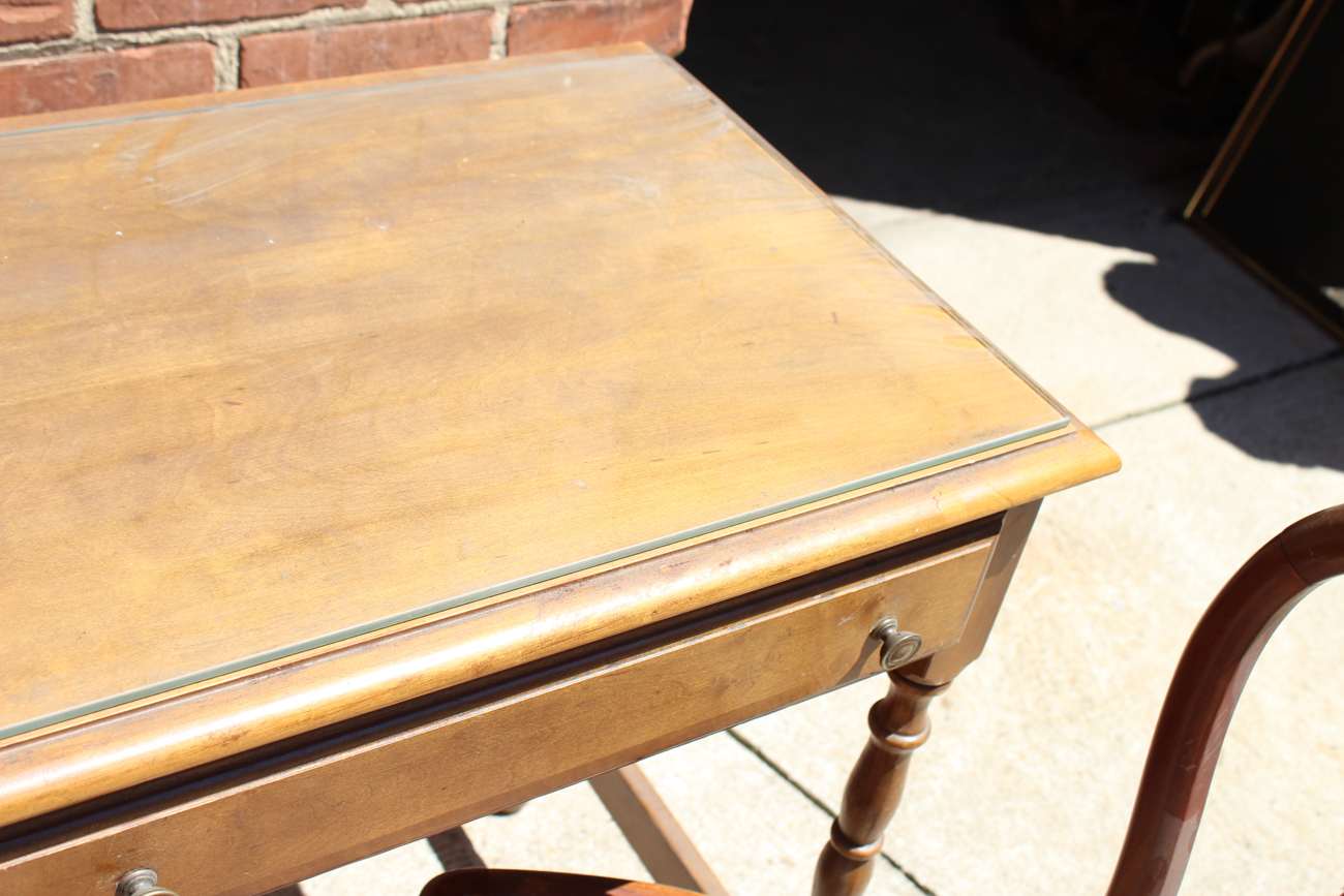 Federal Style Knee Hole Desk with Victorian Chair