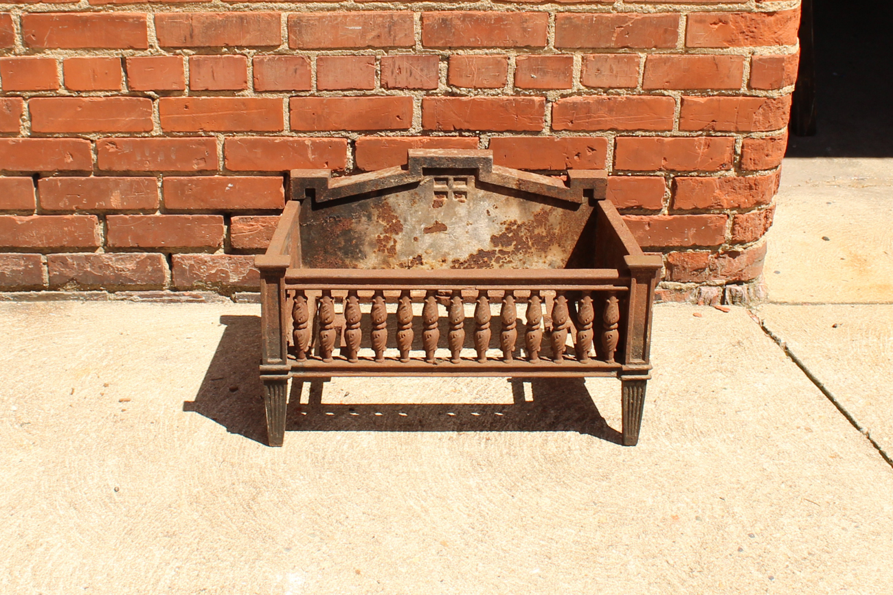 Antique Cast Iron Fireplace Log Grate