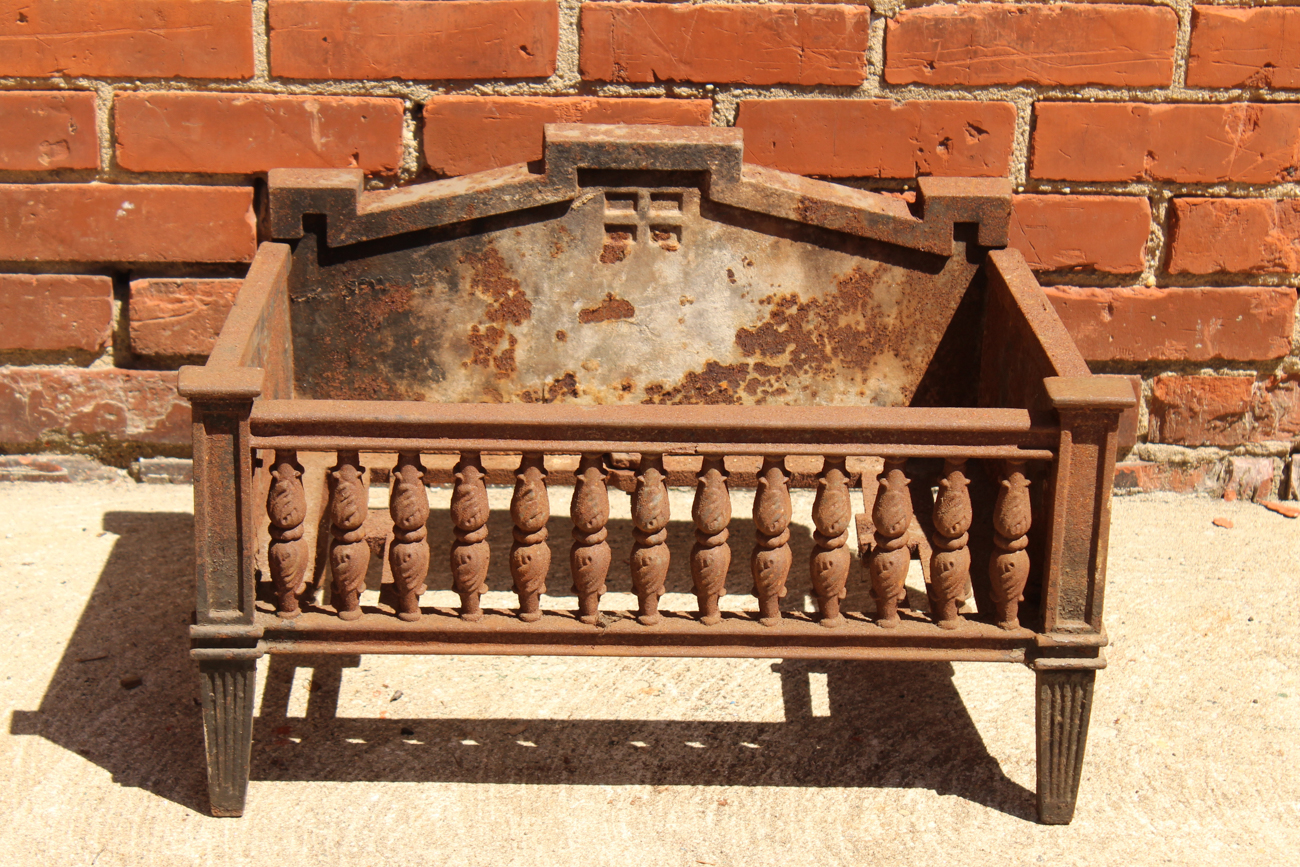 Antique Cast Iron Fireplace Log Grate