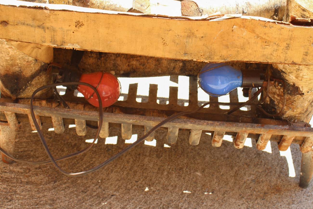 Electric Fireplace Logs with Cast Iron Grate