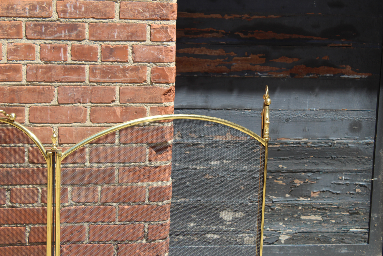 Vintage Brass Fireplace Screens