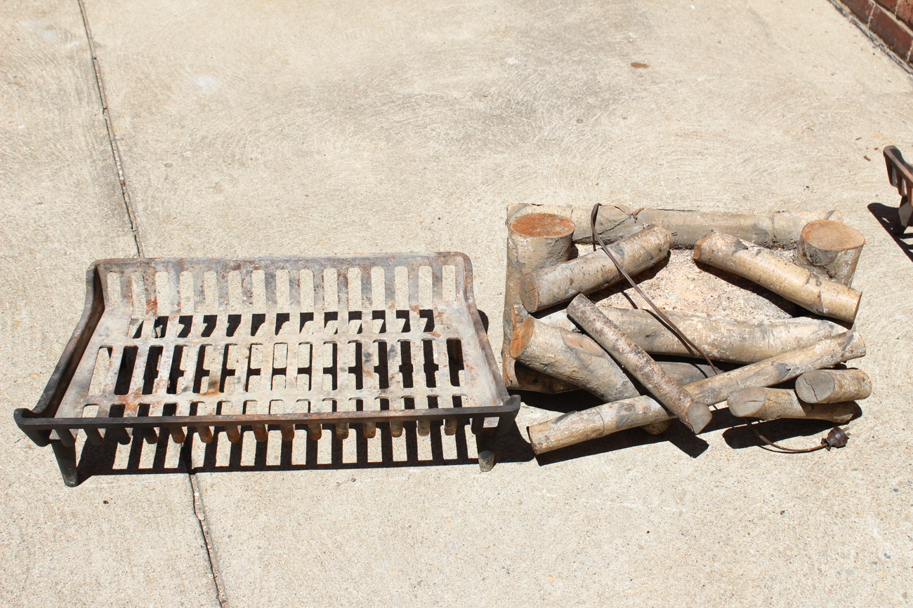 Electric Fireplace Logs with Cast Iron Grate