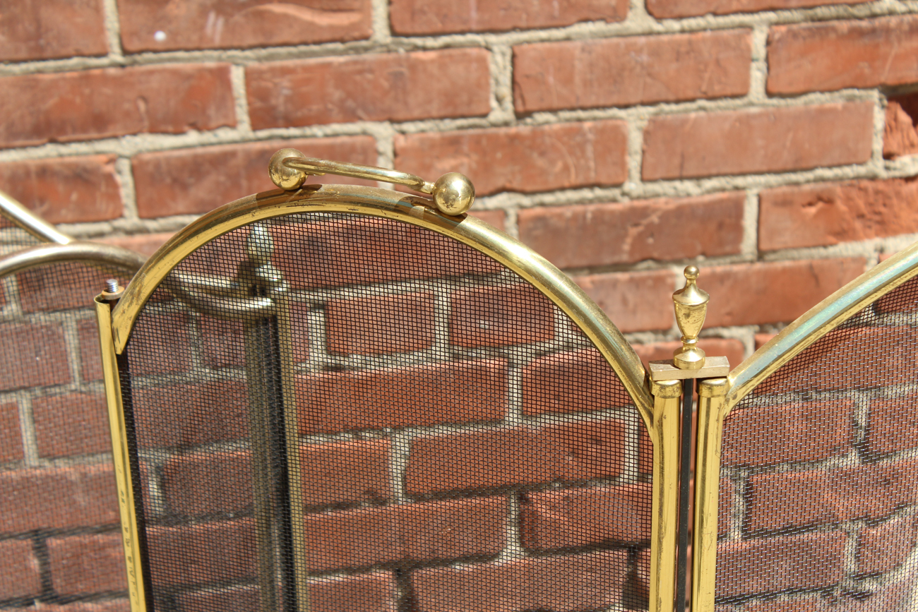 Vintage Brass Fireplace Screens