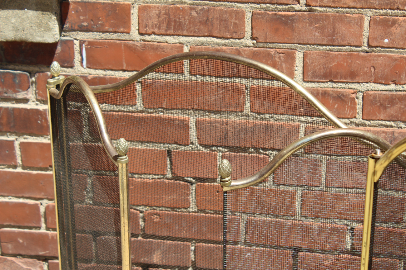 Vintage Brass Fireplace Screens