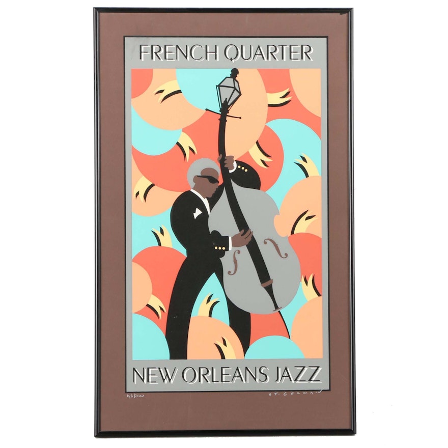 Stephen St. Germain Signed Limited Edition Serigraph Poster French Quarter New Orleans Jazz