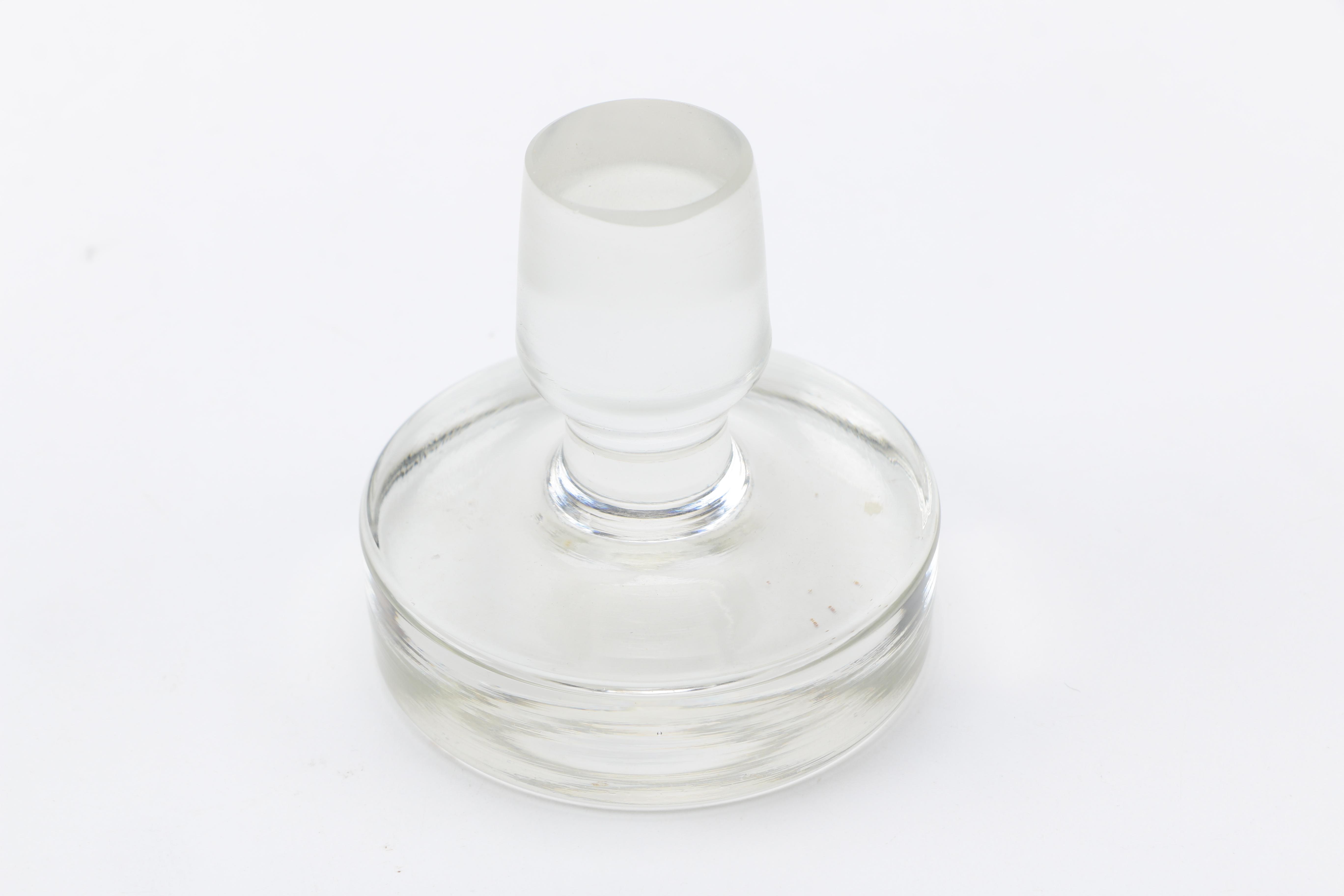 Two Clear Glass Decanters and a Pitcher