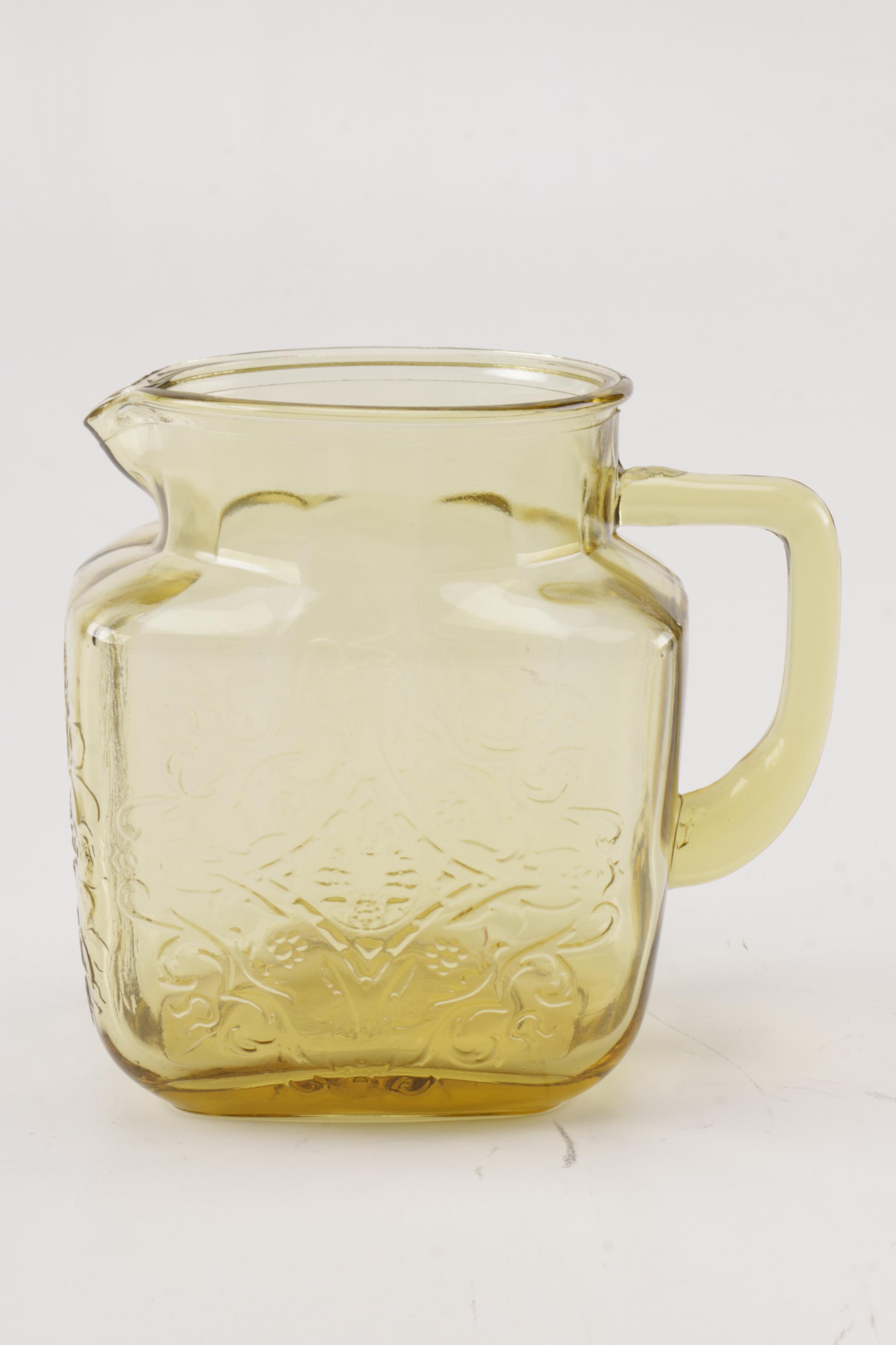 Vintage Apothecary Jars and Yellow Depression Glass Serveware